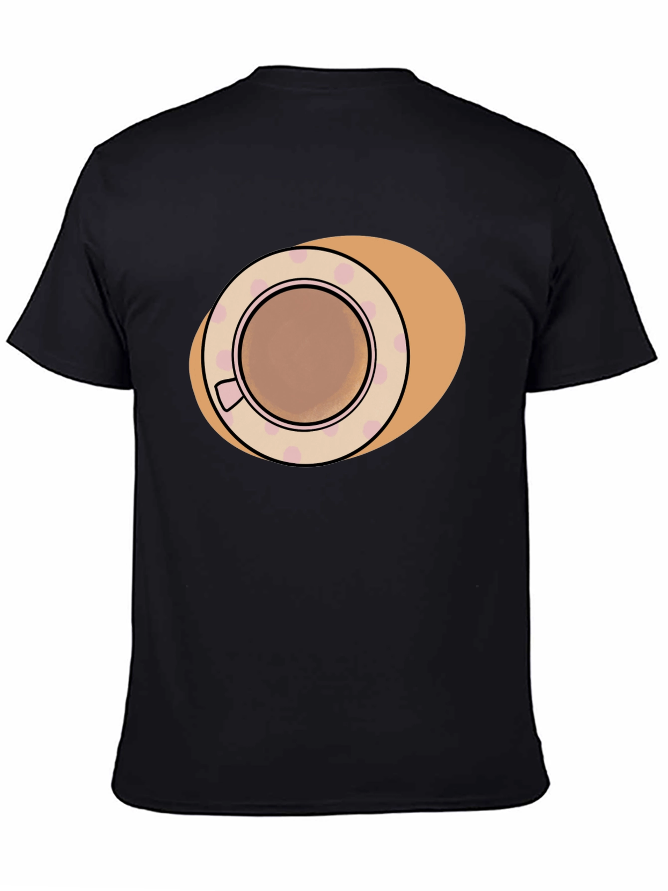 Coffee Cup Design Black T-Shirt