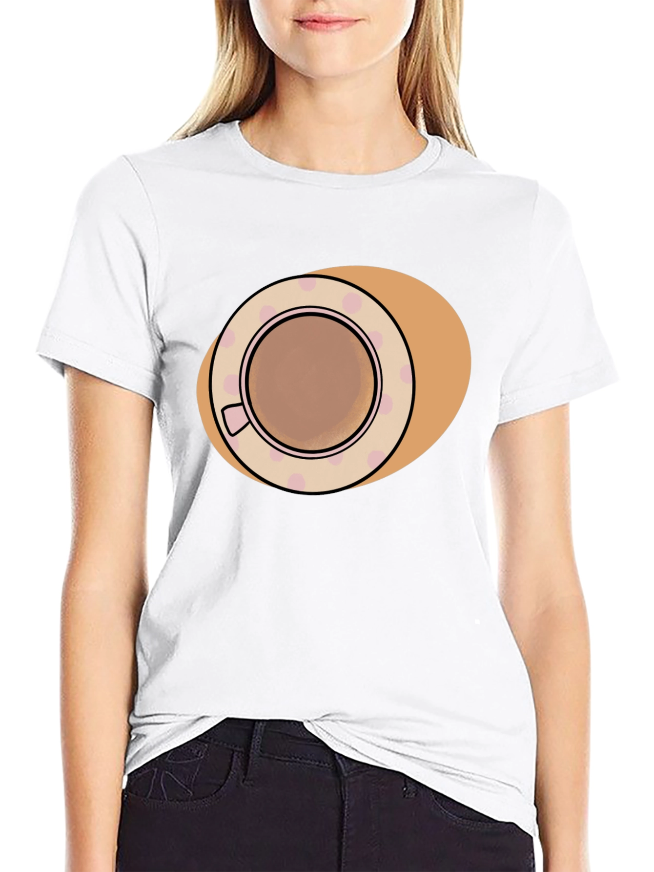 Coffee Cup Design Black T-Shirt