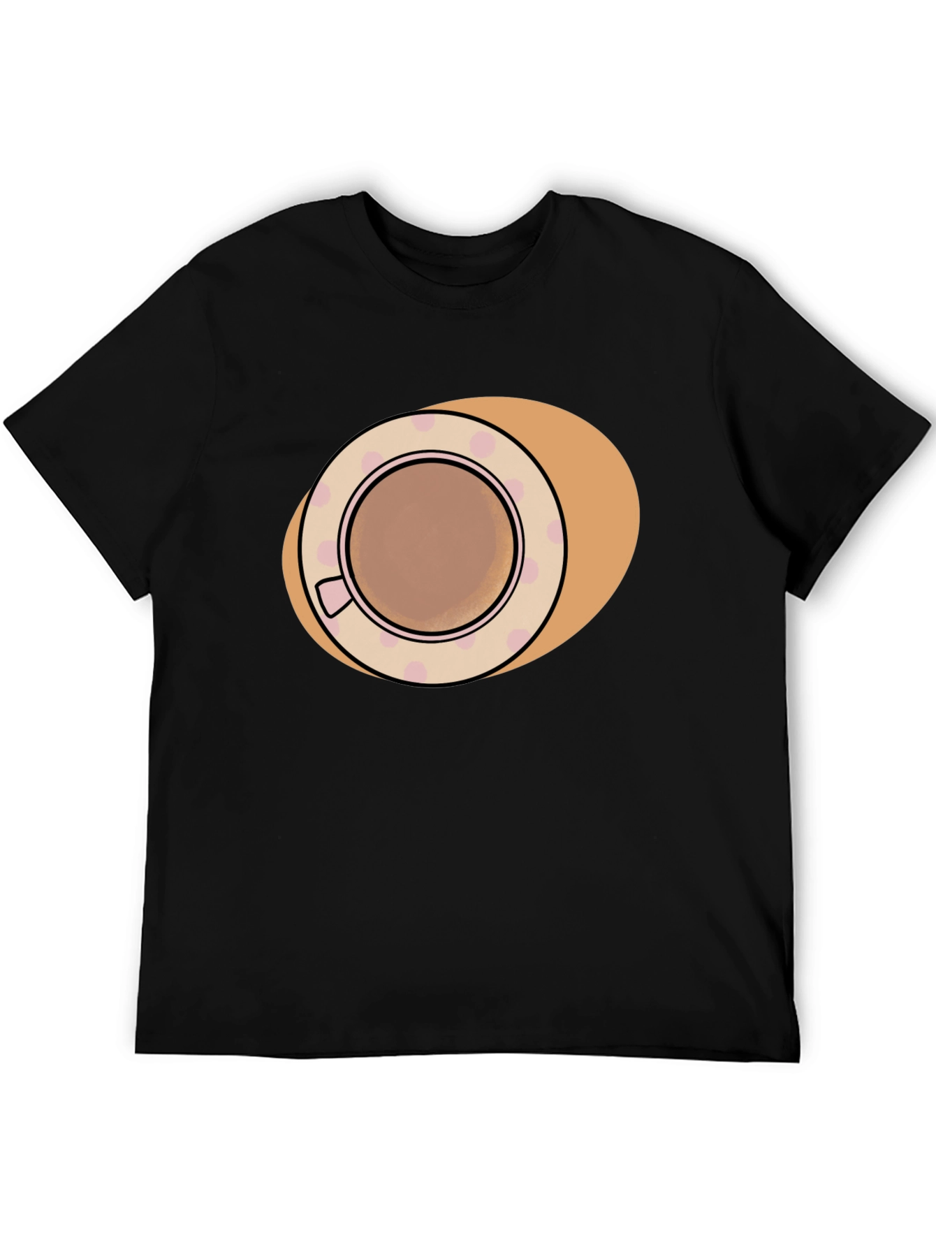 Coffee Cup Design Black T-Shirt