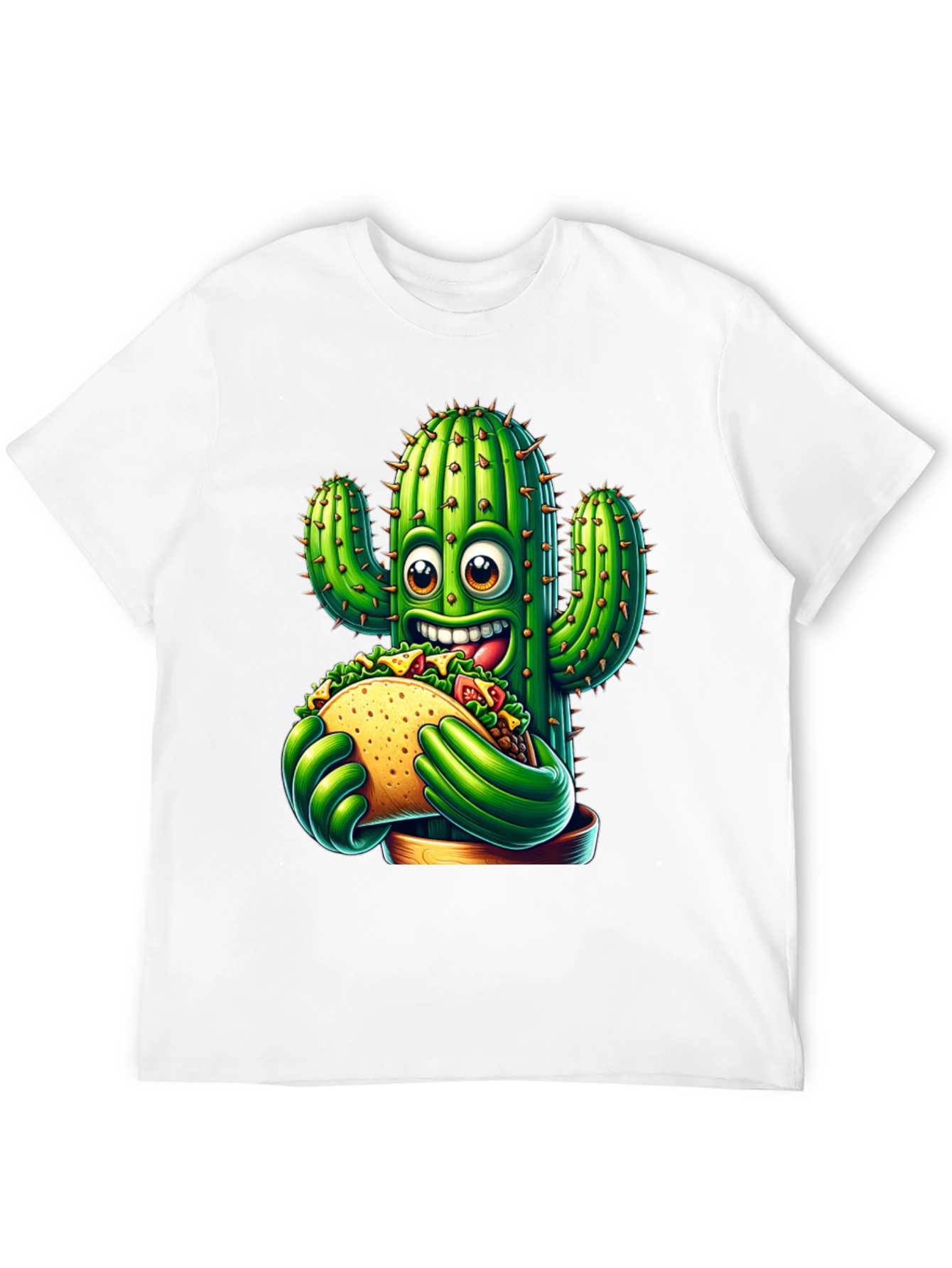 Cactus Taco Graphic Tee - Novelty Cartoon Shirt