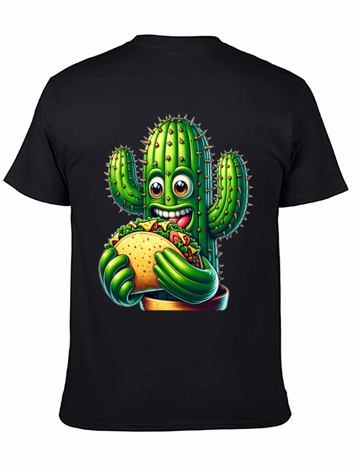 Cactus Taco Graphic Tee - Novelty Cartoon Shirt