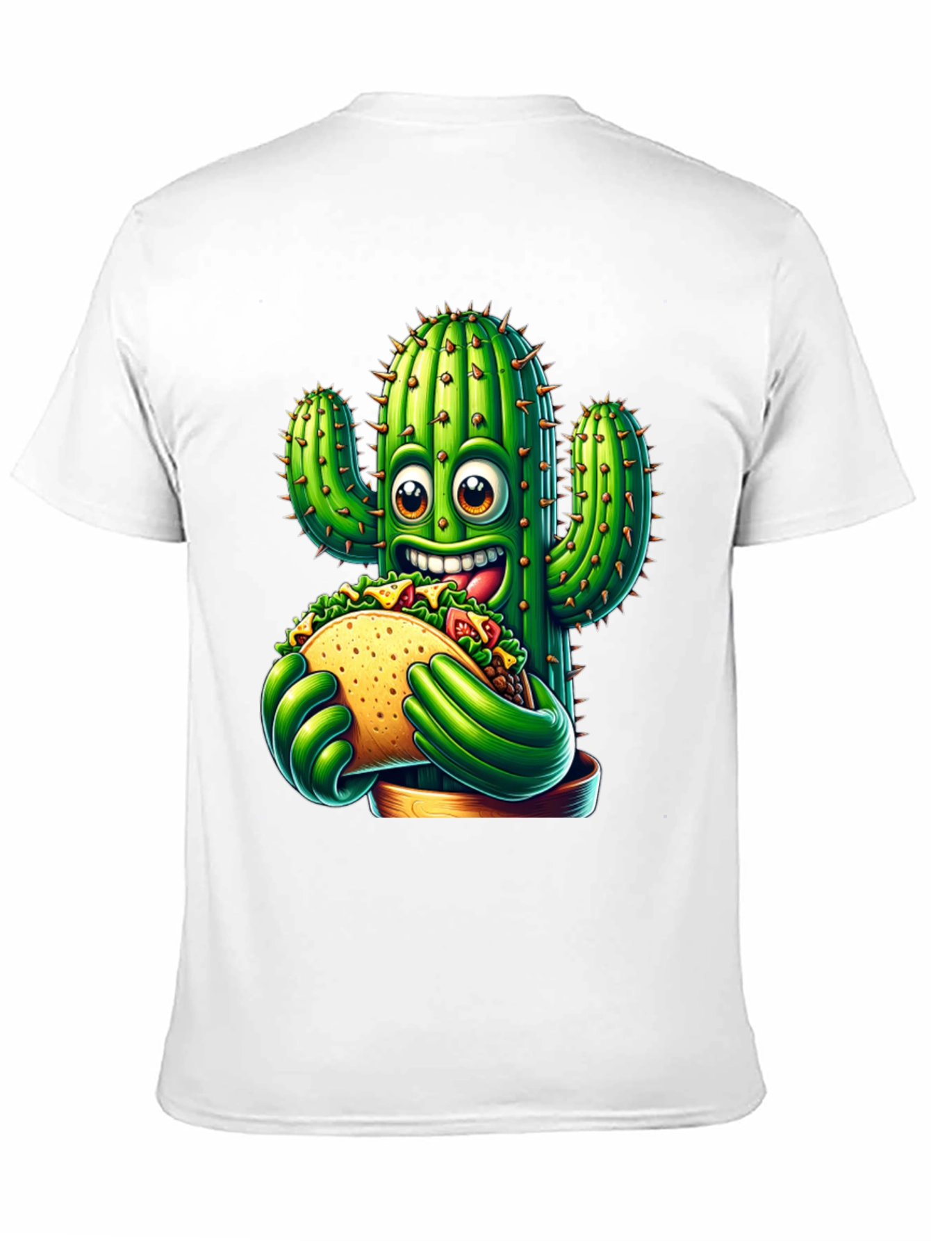 Cactus Taco Graphic Tee - Novelty Cartoon Shirt