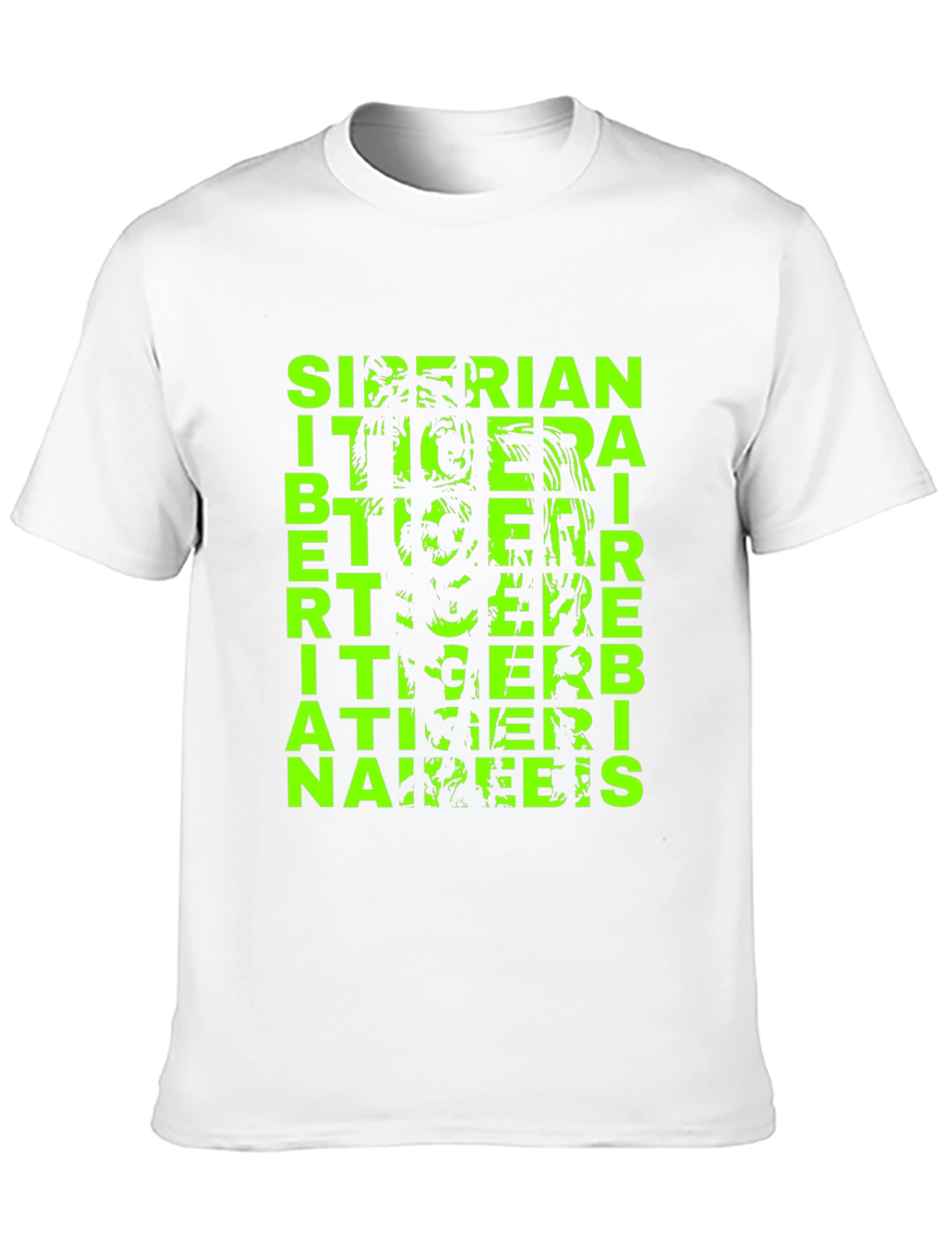 Siberian Tiger Graphic Print Black T-Shirt