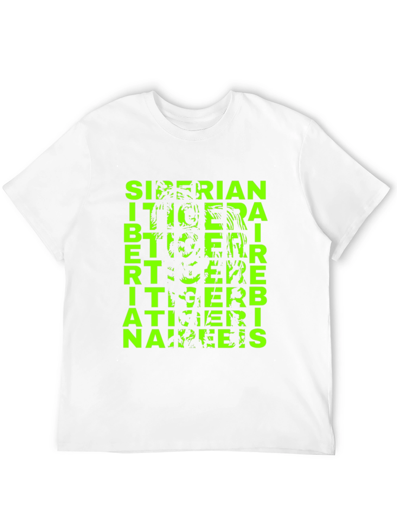 Siberian Tiger Graphic Print Black T-Shirt