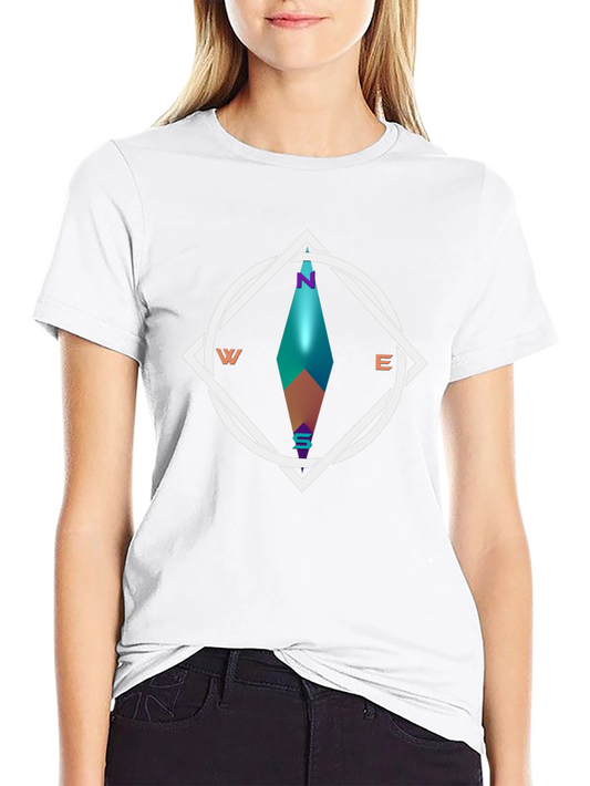 Geometric Compass Graphic Tee - Stylish Black T-Shirt