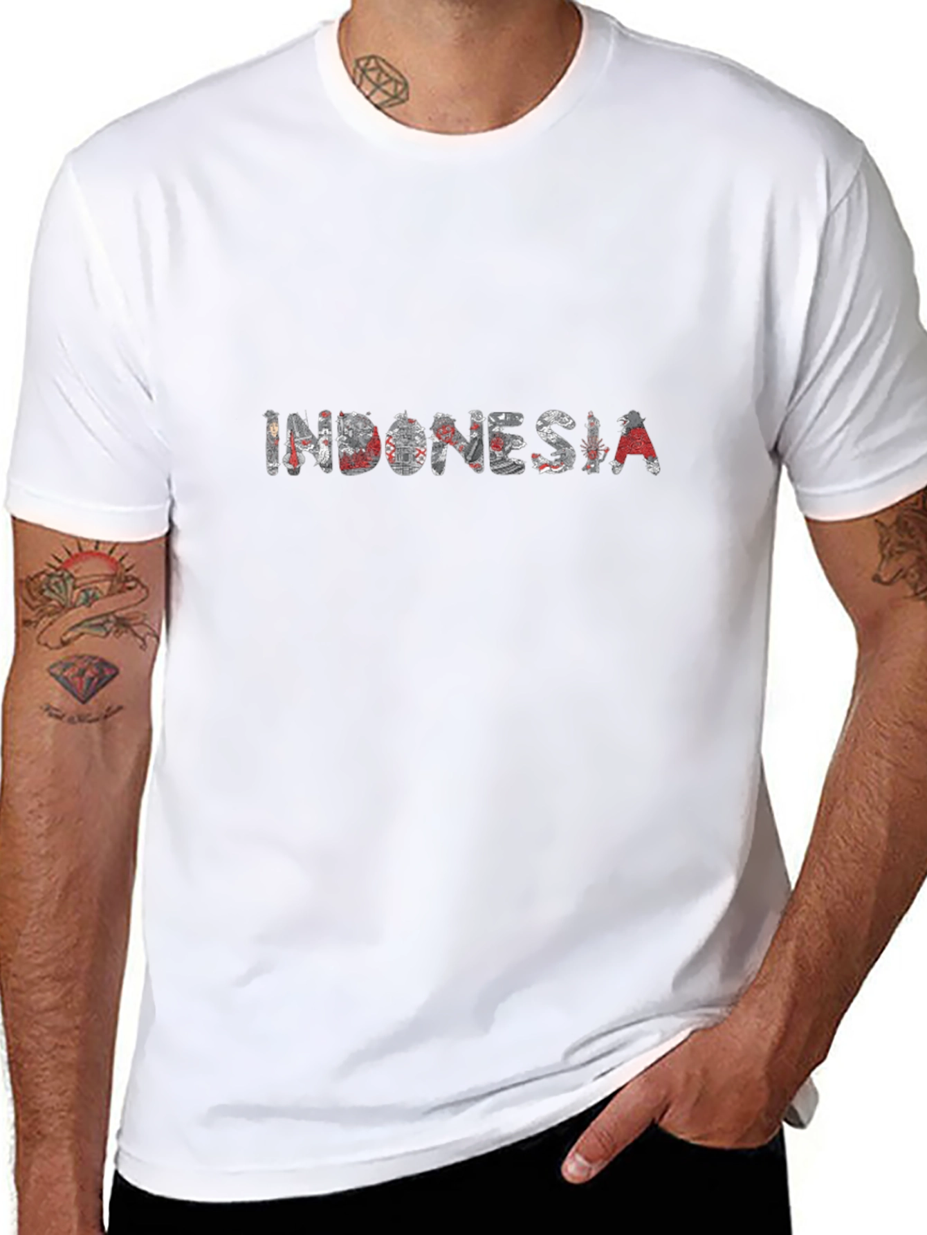 Indonesia Graphic Print Black T-Shirt