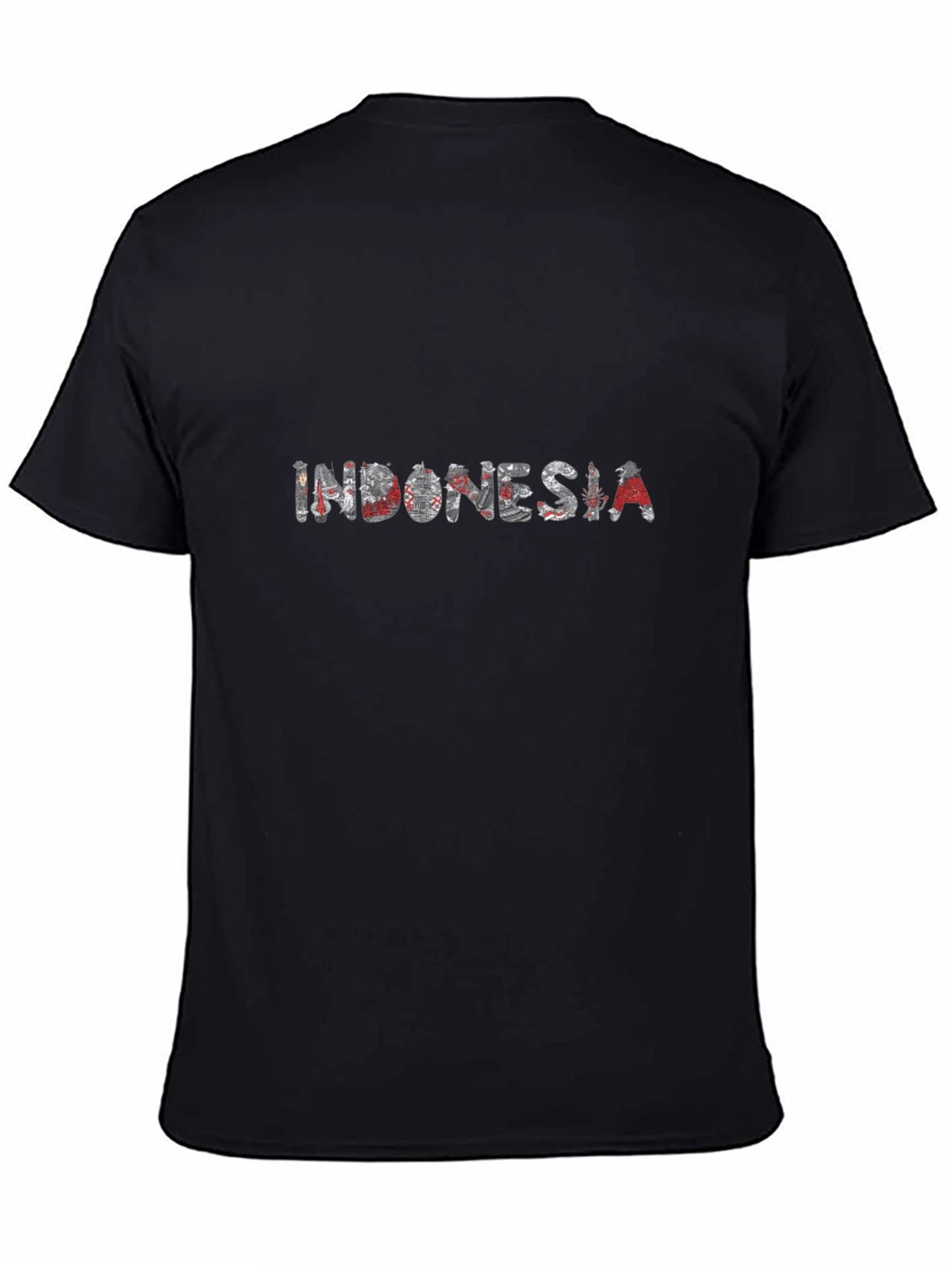 Indonesia Graphic Print Black T-Shirt