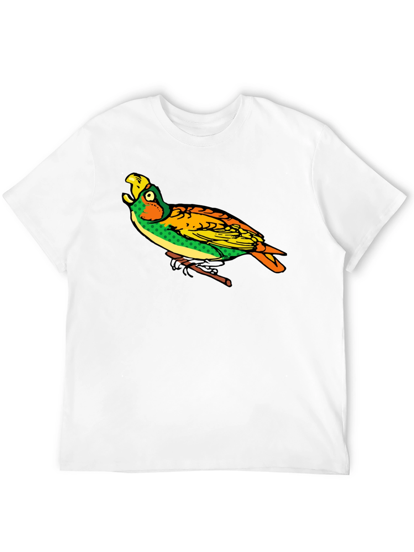 Parrot Graphic Black T-Shirt - Unique Bird Design