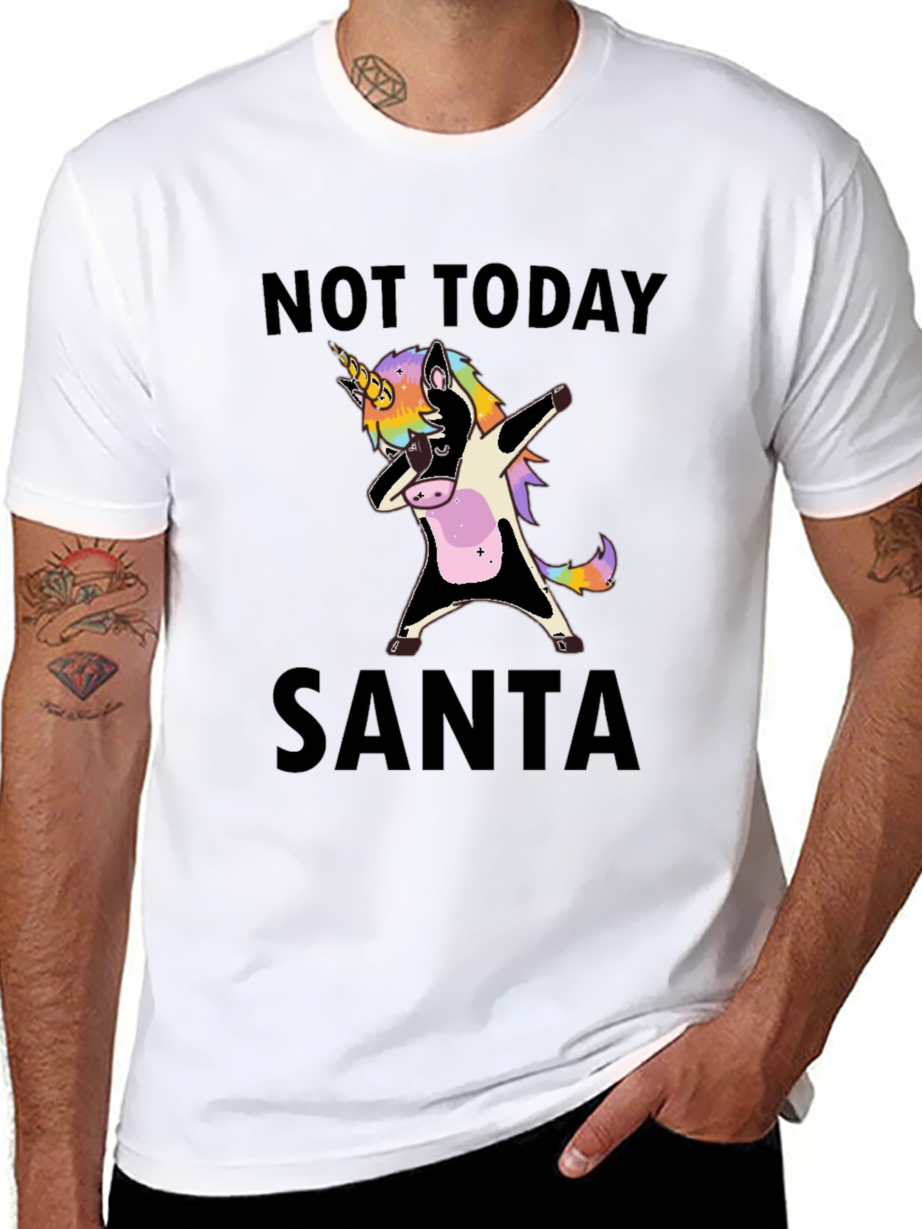 Not Today Santa Unicorn Dab T-Shirt