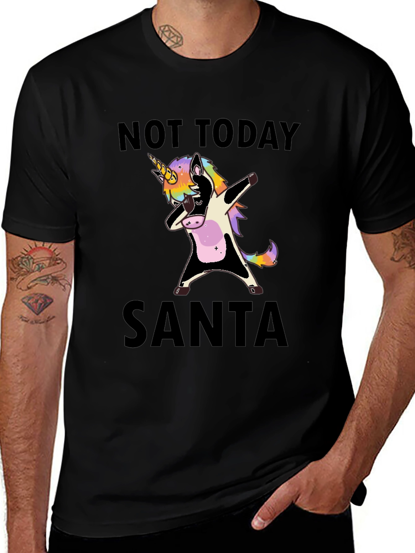 Not Today Santa Unicorn Dab T-Shirt