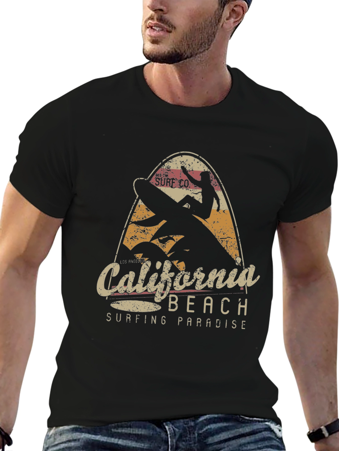 California Beach Surfing Paradise Graphic Tee