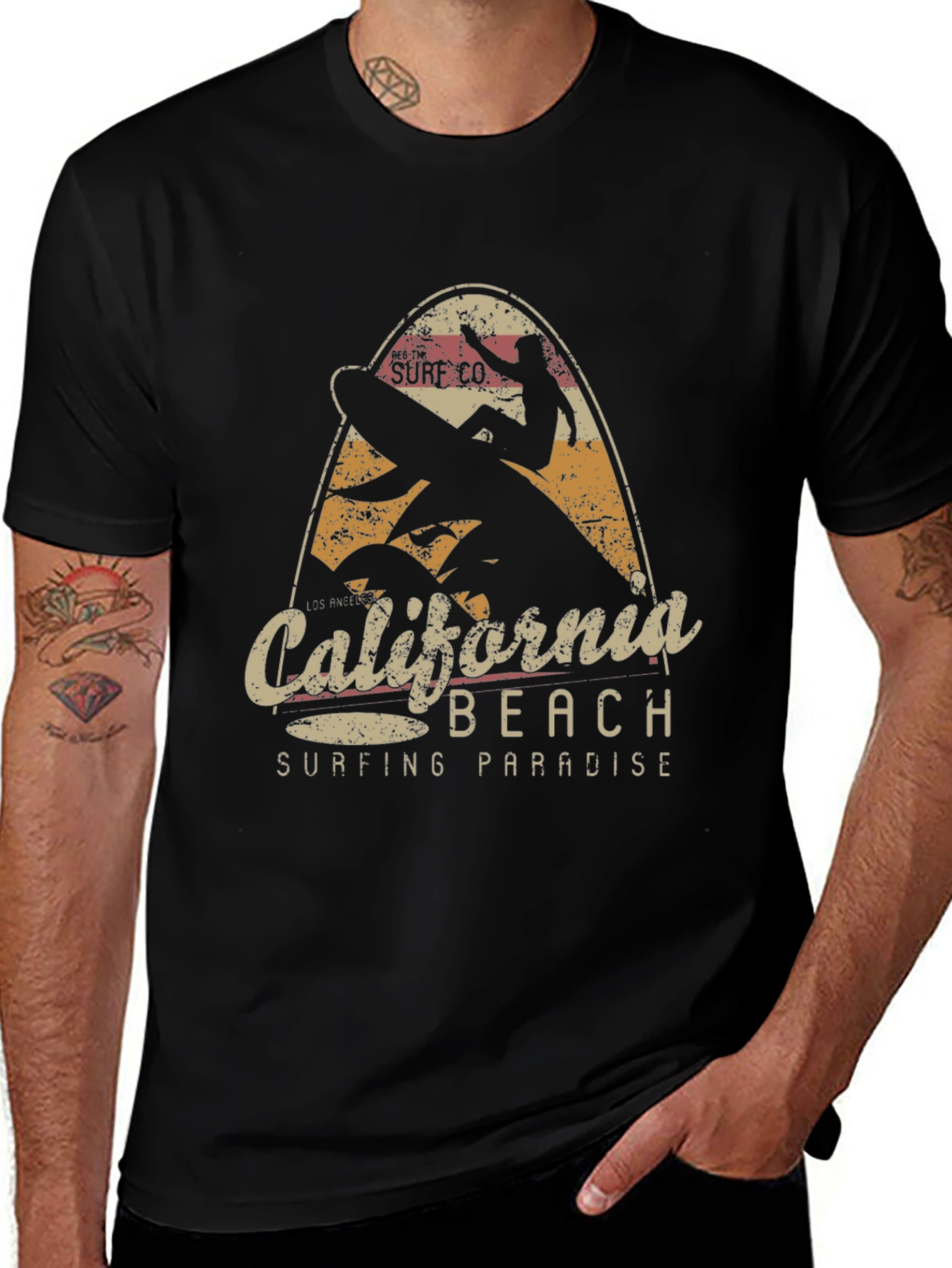 California Beach Surfing Paradise Graphic Tee