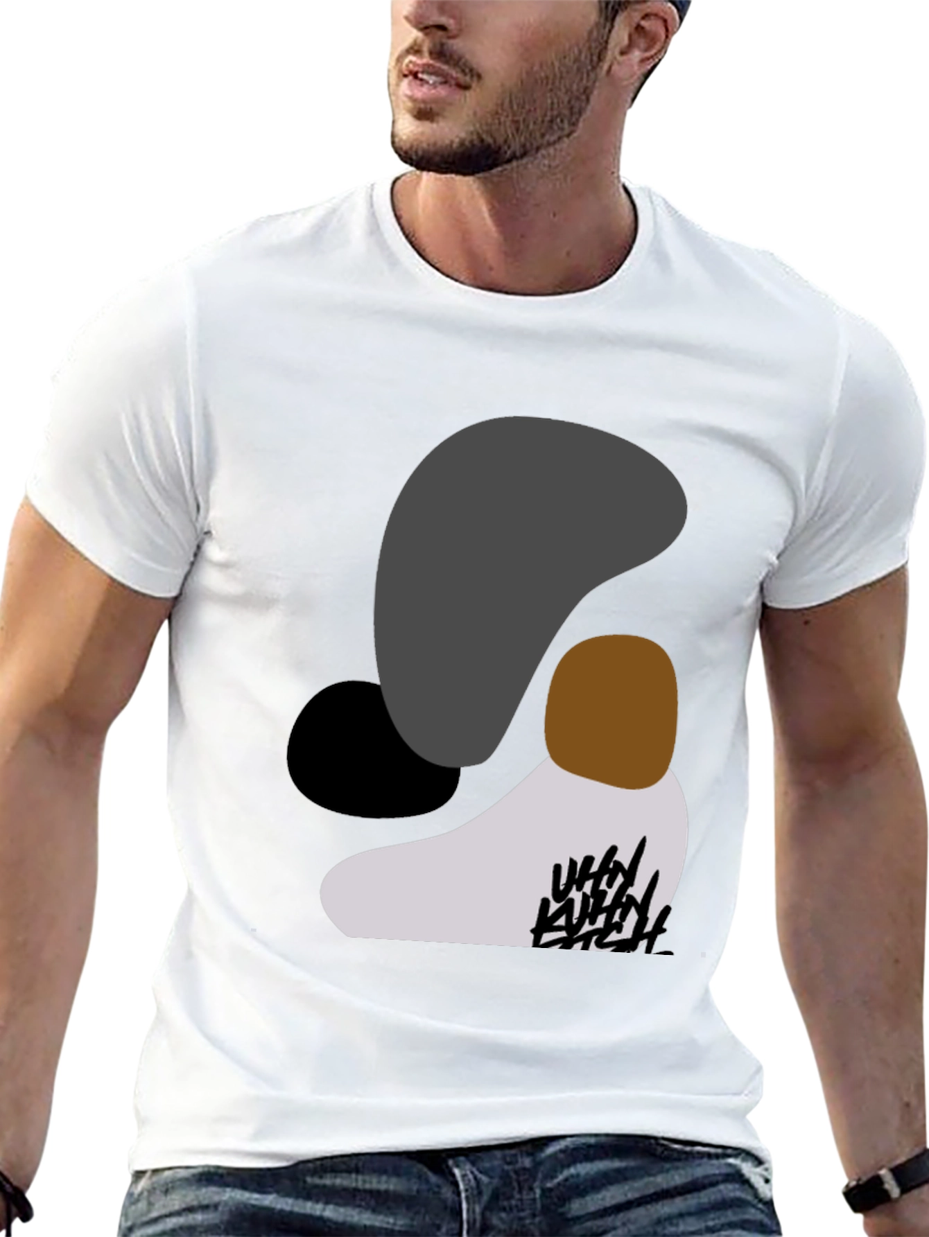Abstract Graphic Black T-Shirt for Men
