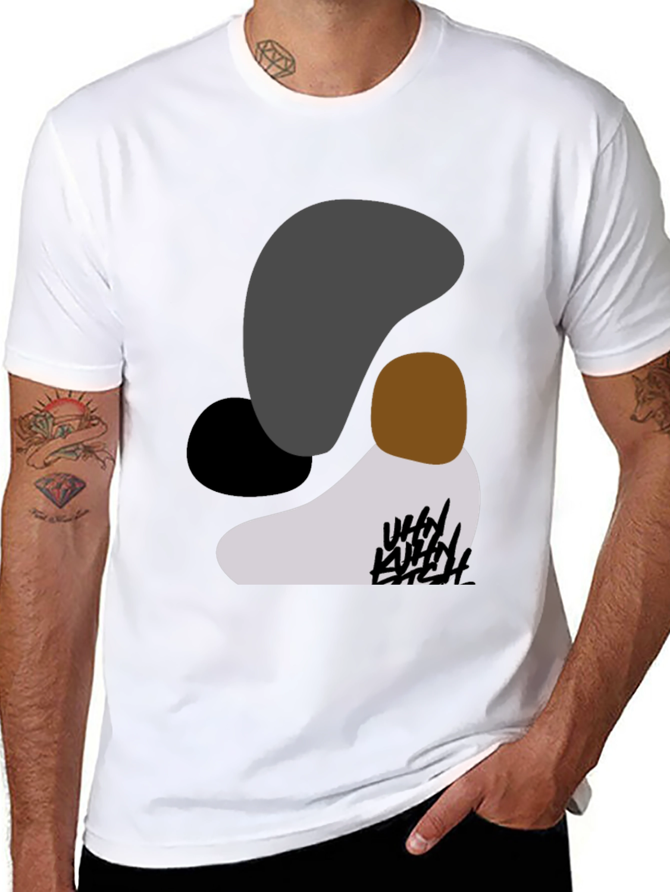 Abstract Graphic Black T-Shirt for Men