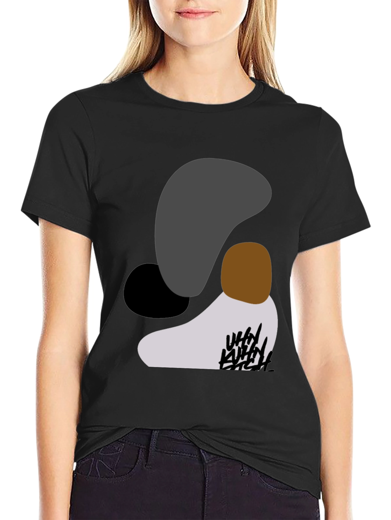 Abstract Graphic Black T-Shirt for Men