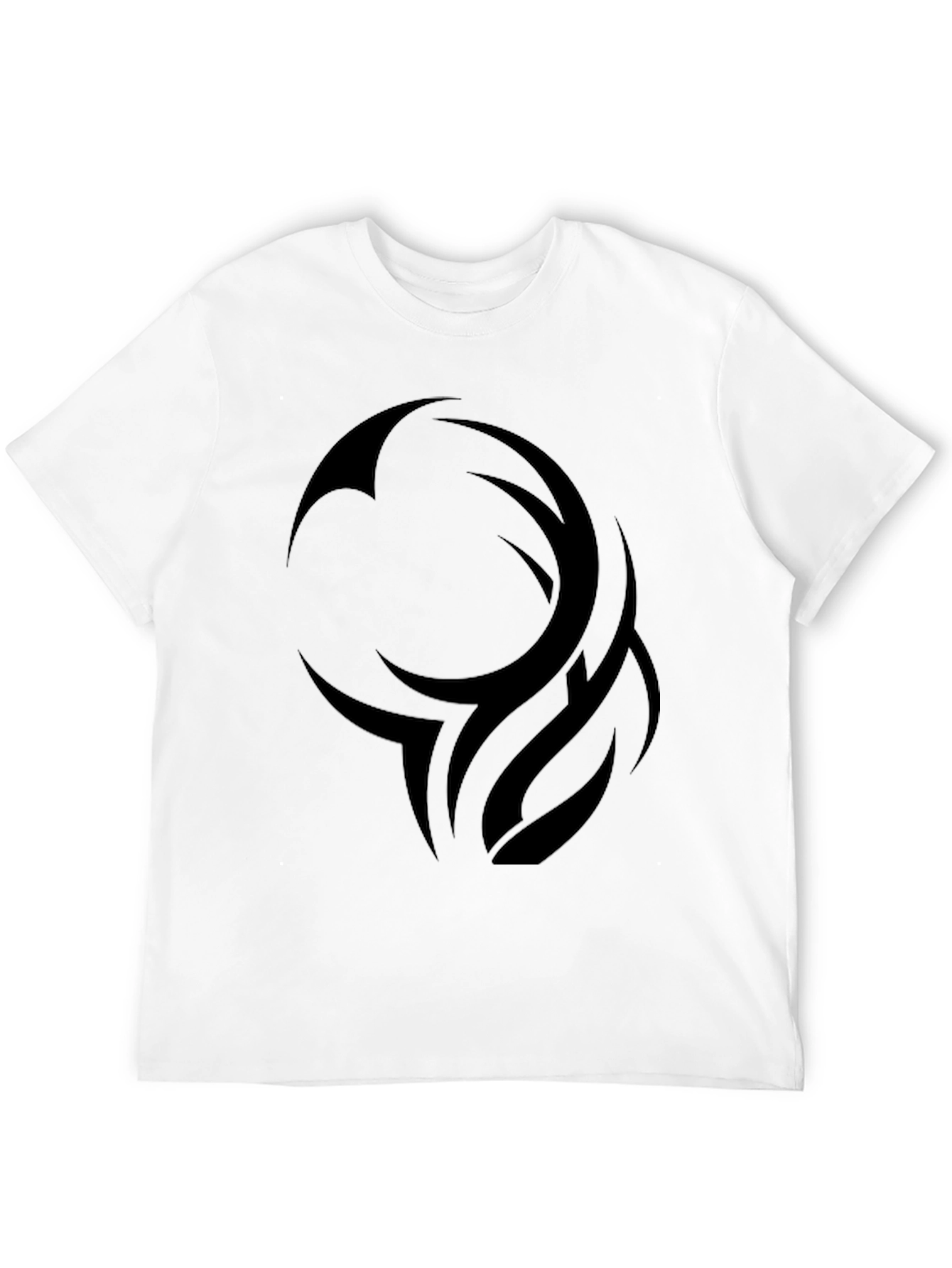 Mens Black Tribal Design Graphic T-Shirt