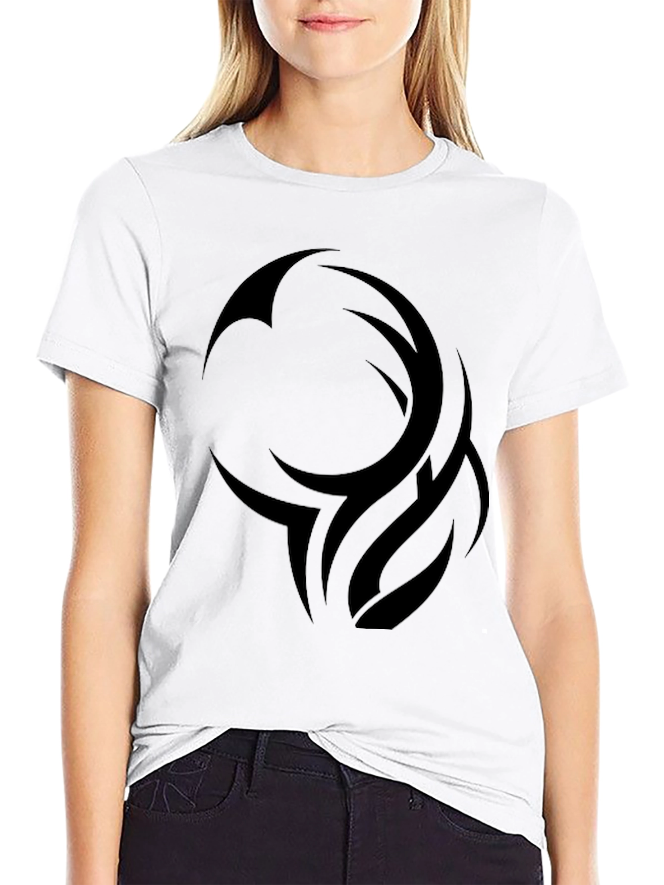 Mens Black Tribal Design Graphic T-Shirt