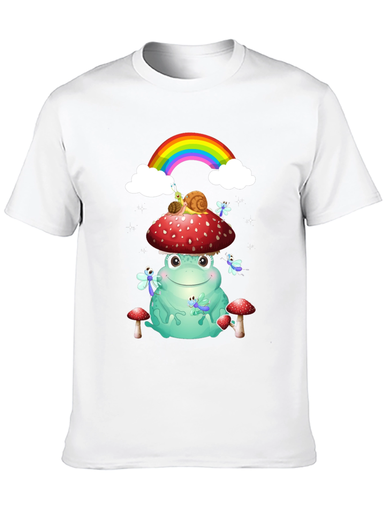 Frog & Mushroom T-Shirt with Rainbow