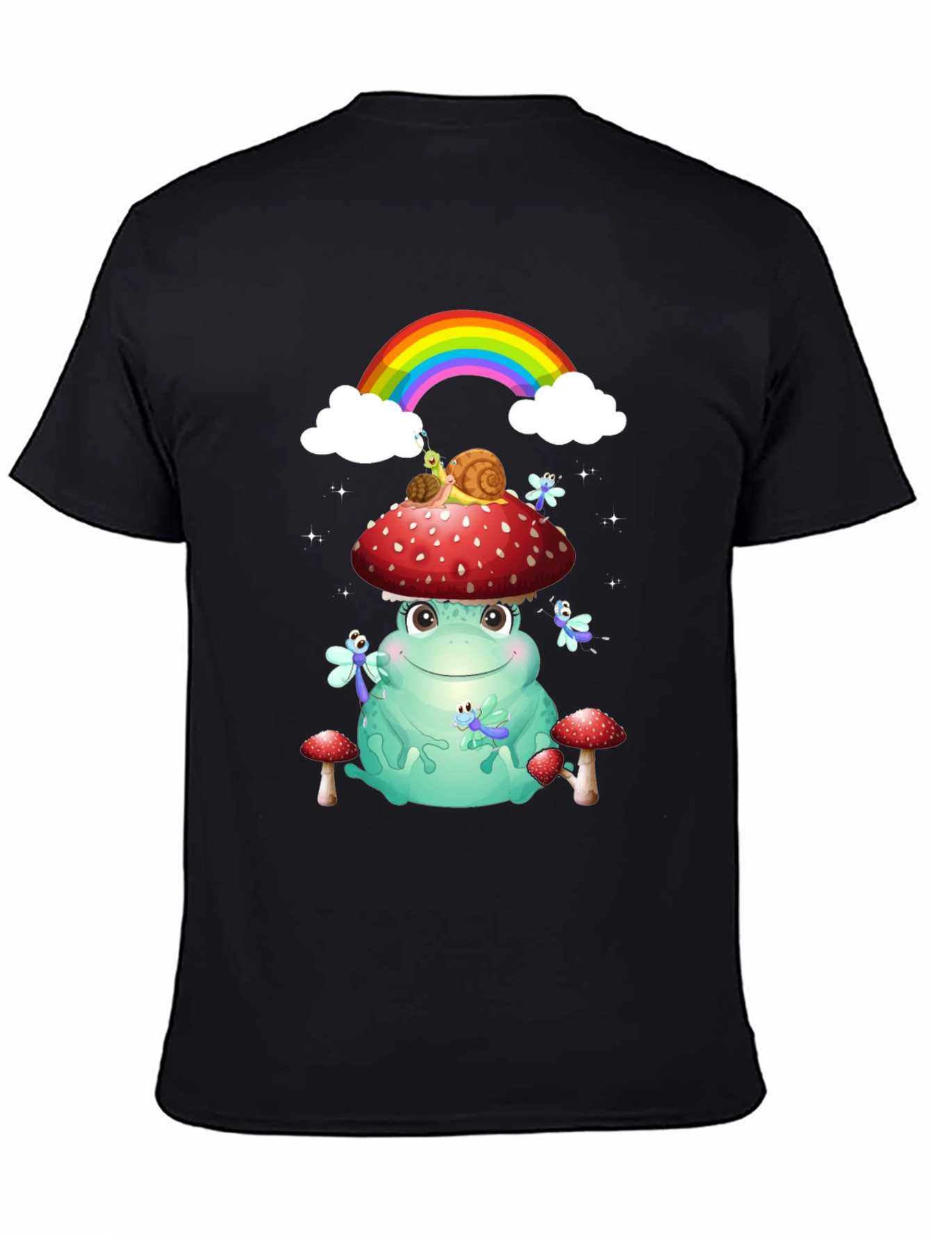 Frog & Mushroom T-Shirt with Rainbow