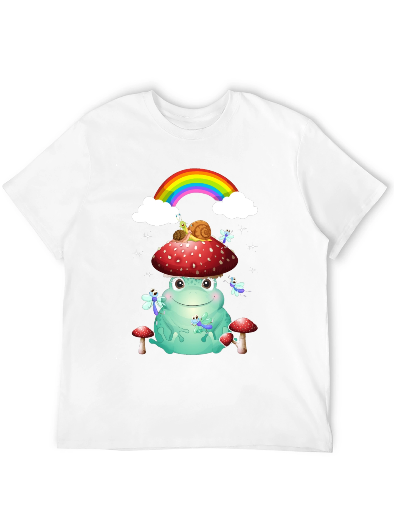Frog & Mushroom T-Shirt with Rainbow