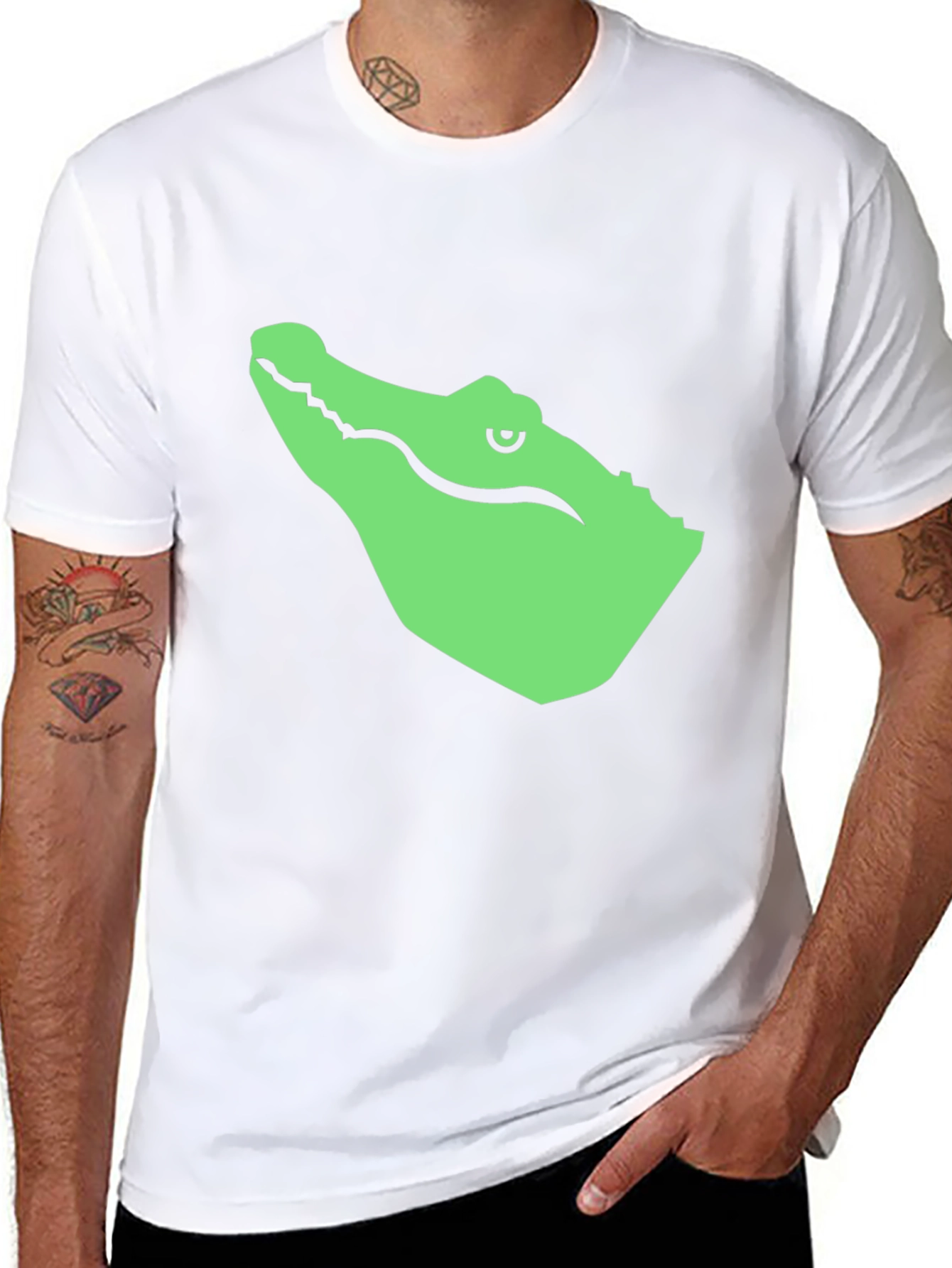 Alligator Graphic Tee - Black Cotton T-Shirt