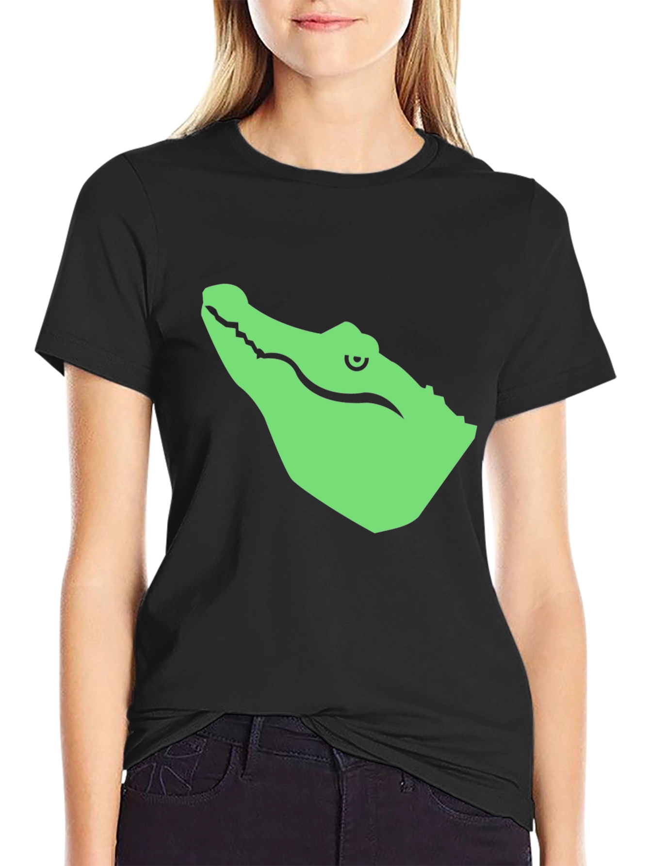 Alligator Graphic Tee - Black Cotton T-Shirt