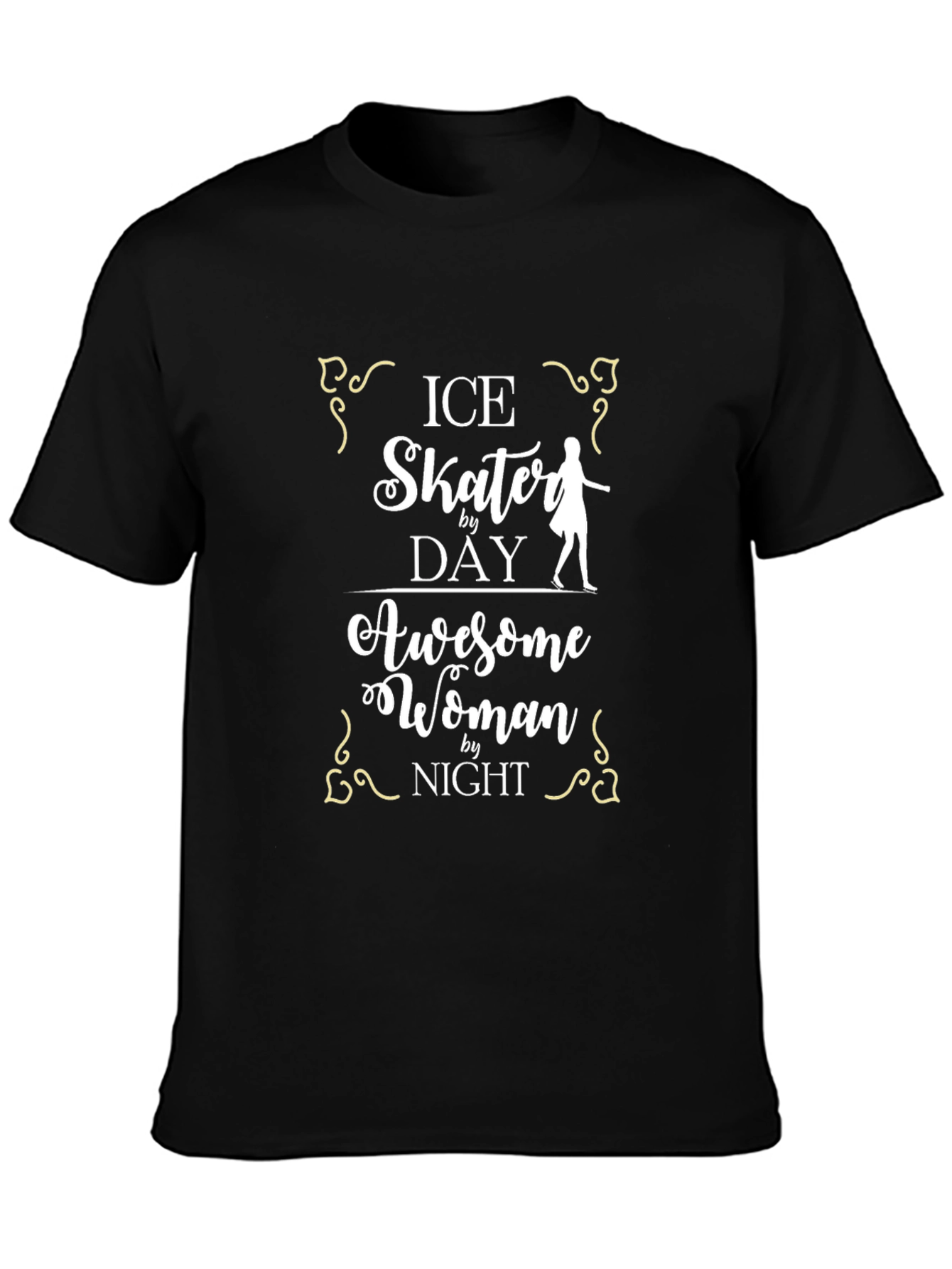 Ice Skater Awesome Woman T-Shirt - Black