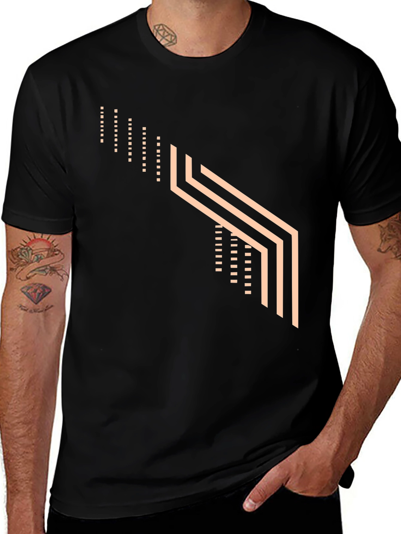 Modern Graphic Tee - Geometric Design