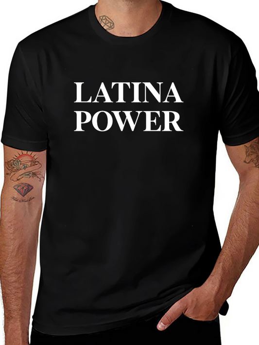 Latina Power T-Shirt Black Cotton Graphic Tee
