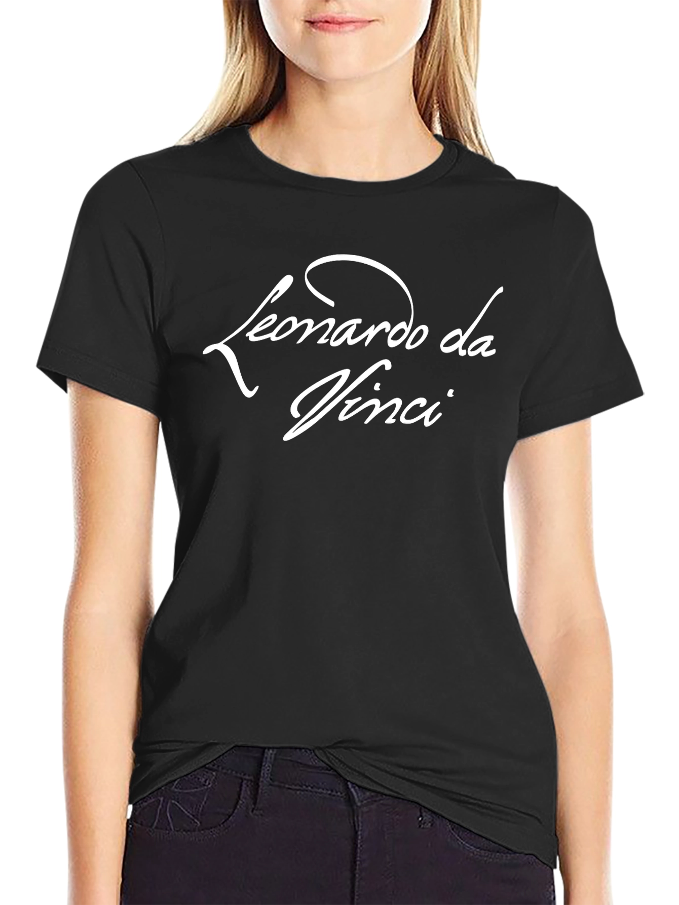 Leonardo da Vinci Black T-Shirt