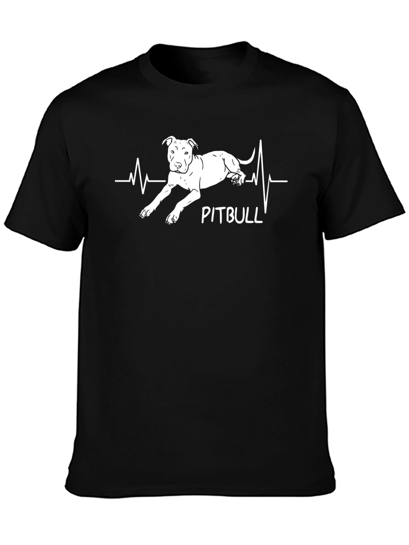 Pitbull Heartbeat Line T-Shirt – Dog Lover Graphic Tee Gift