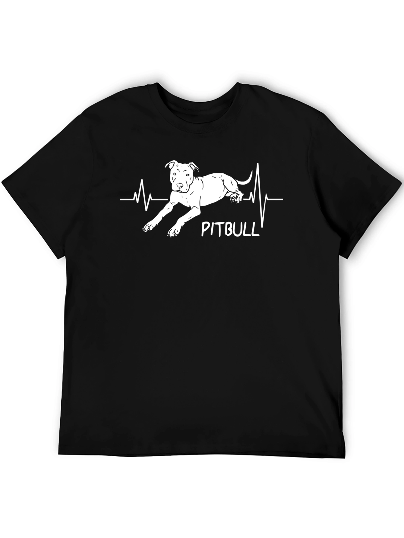 Pitbull Heartbeat Line T-Shirt – Dog Lover Graphic Tee Gift