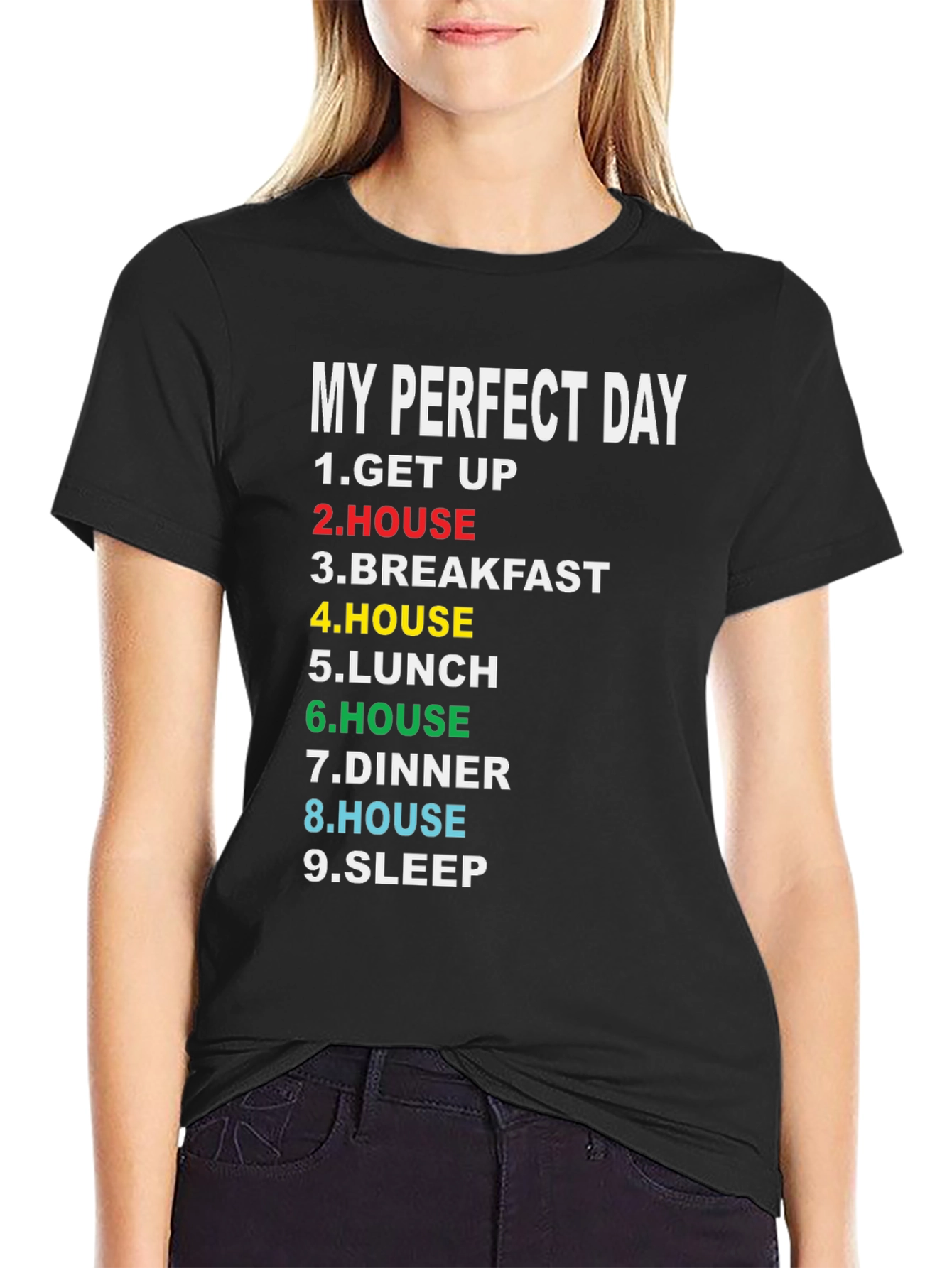My Perfect Day Graphic T-Shirt Funny Lazy Day Tee