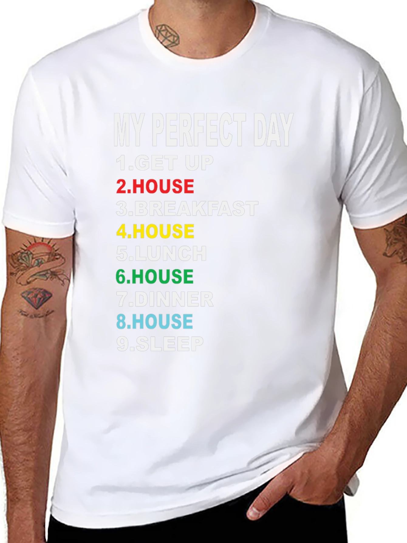 My Perfect Day Graphic T-Shirt Funny Lazy Day Tee