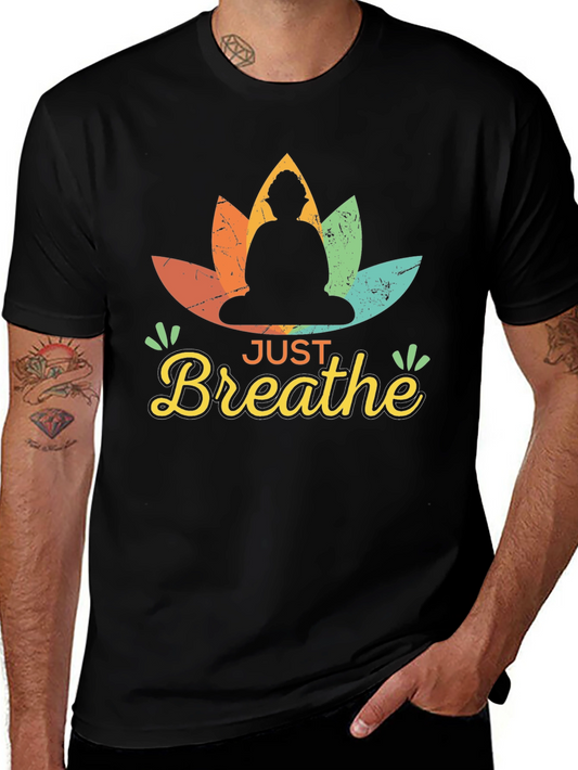 Just Breathe Buddha Graphic Tee