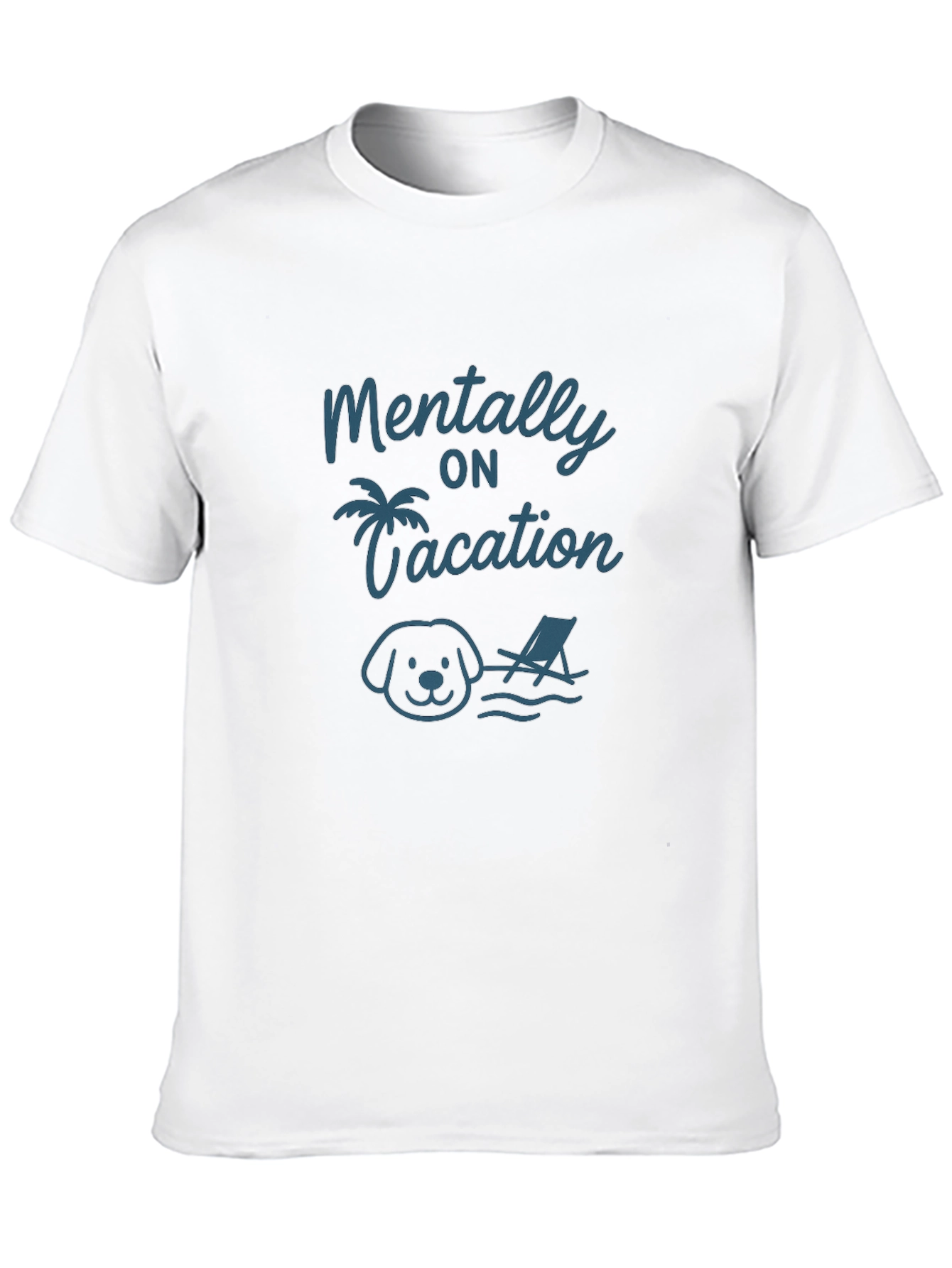 Mentally on Vacation Dog T-Shirt – Funny Relaxed Graphic Tee Gift