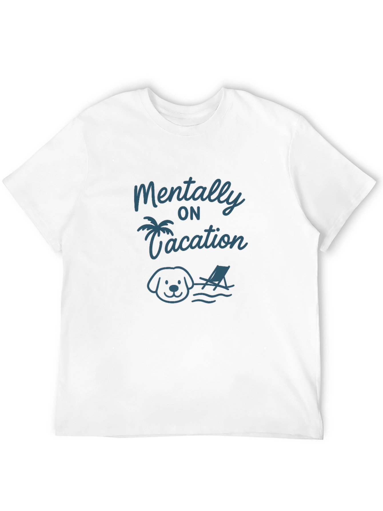 Mentally on Vacation Dog T-Shirt – Funny Relaxed Graphic Tee Gift