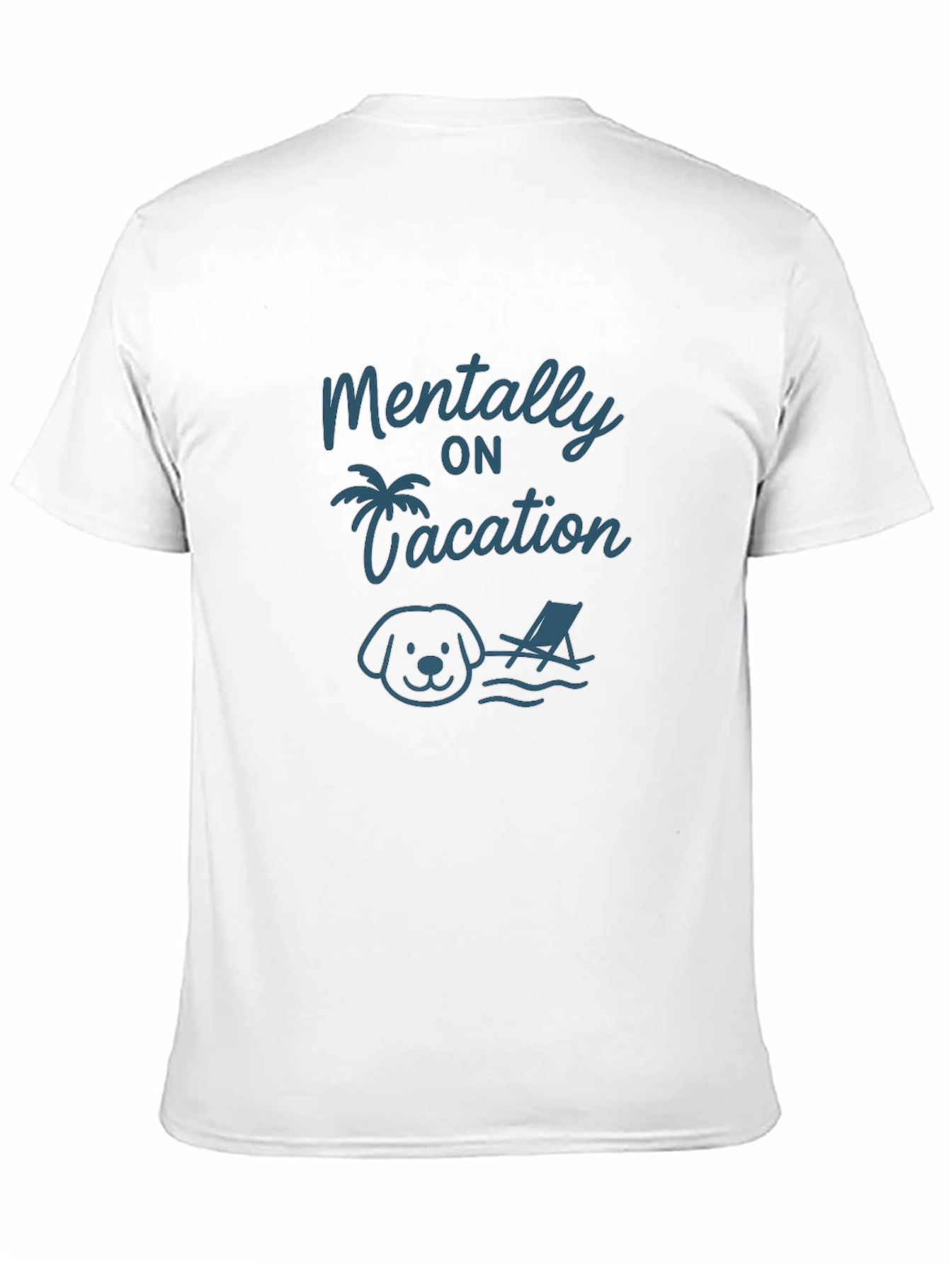 Mentally on Vacation Dog T-Shirt – Funny Relaxed Graphic Tee Gift