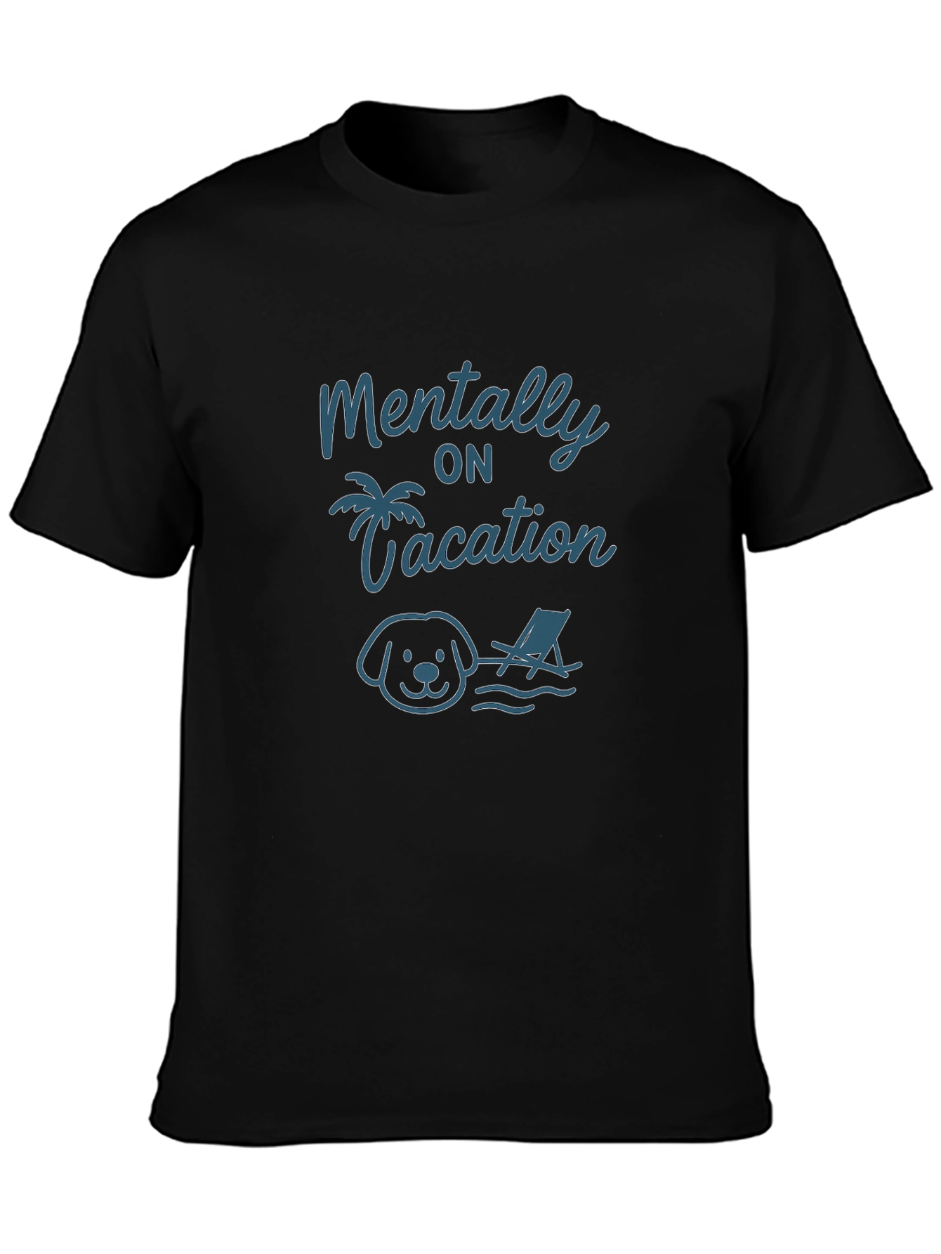 Mentally on Vacation Dog T-Shirt – Funny Relaxed Graphic Tee Gift