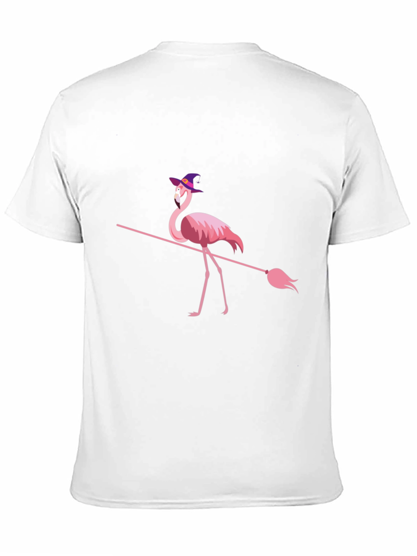 Flamingo Witch Halloween Black T-Shirt
