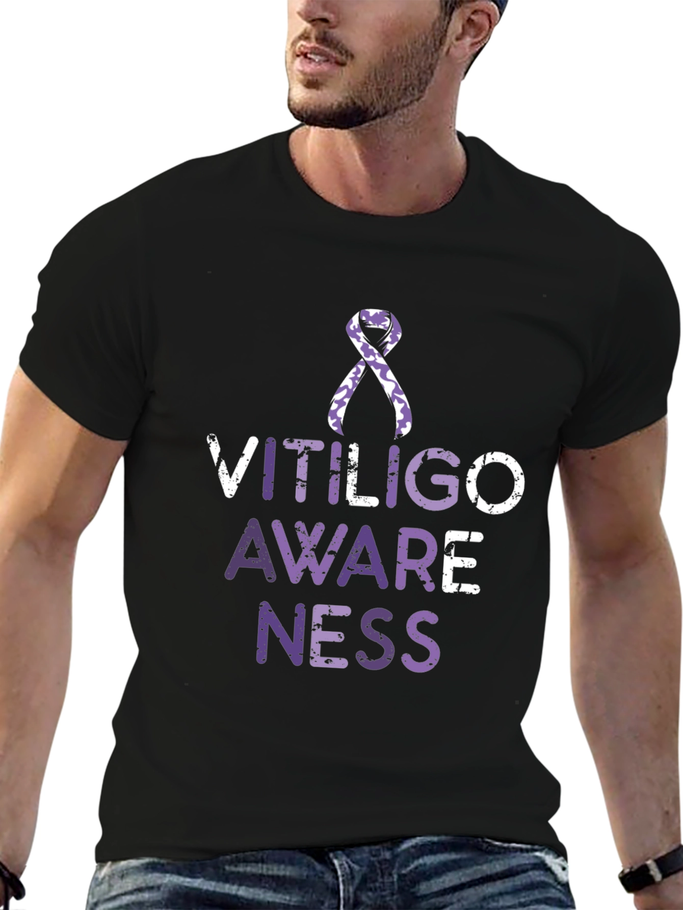 Vitiligo Awareness Ribbon T-Shirt - Show Your Support!