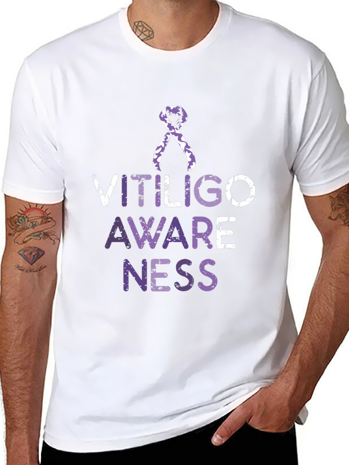 Vitiligo Awareness Ribbon T-Shirt - Show Your Support!