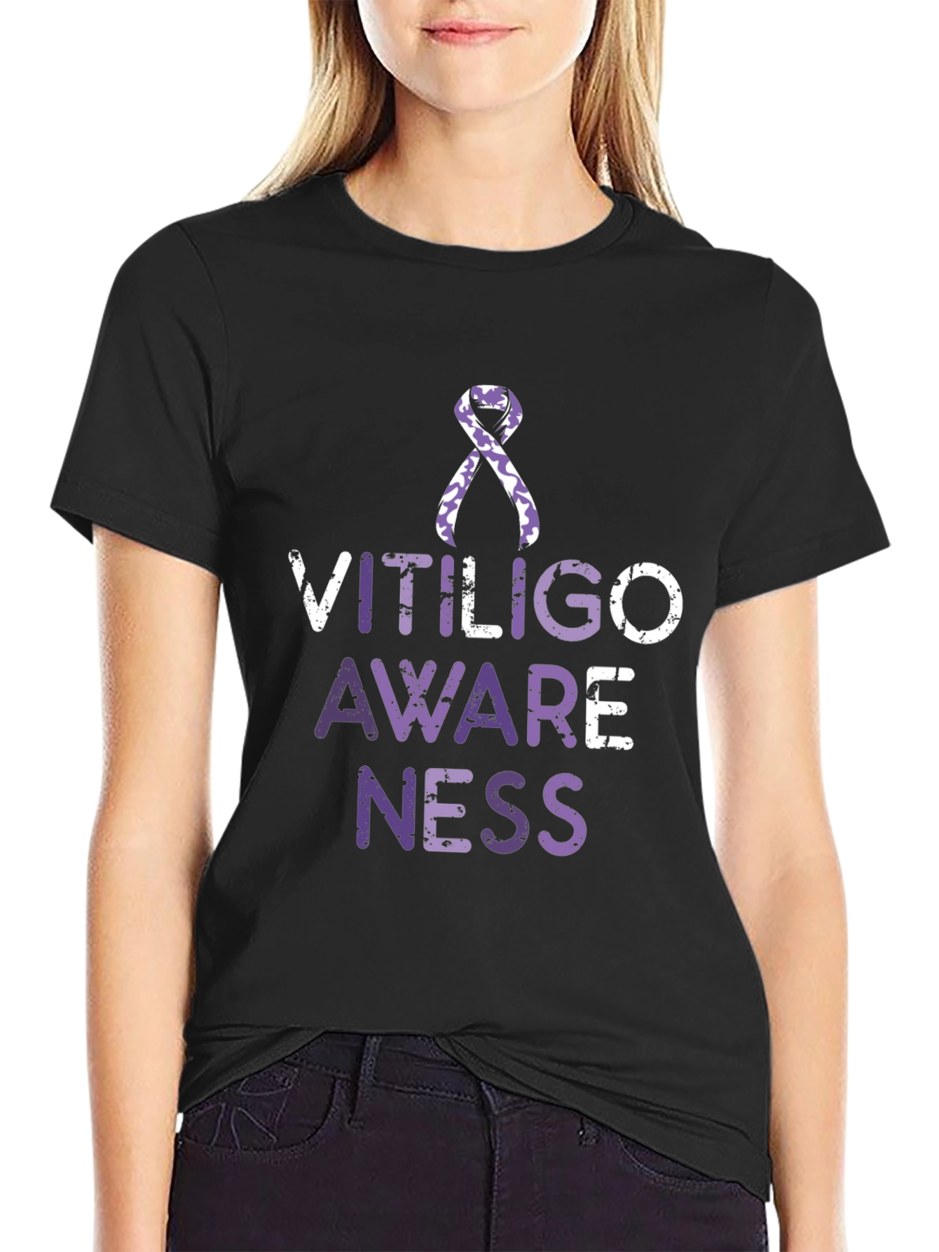 Vitiligo Awareness Ribbon T-Shirt - Show Your Support!