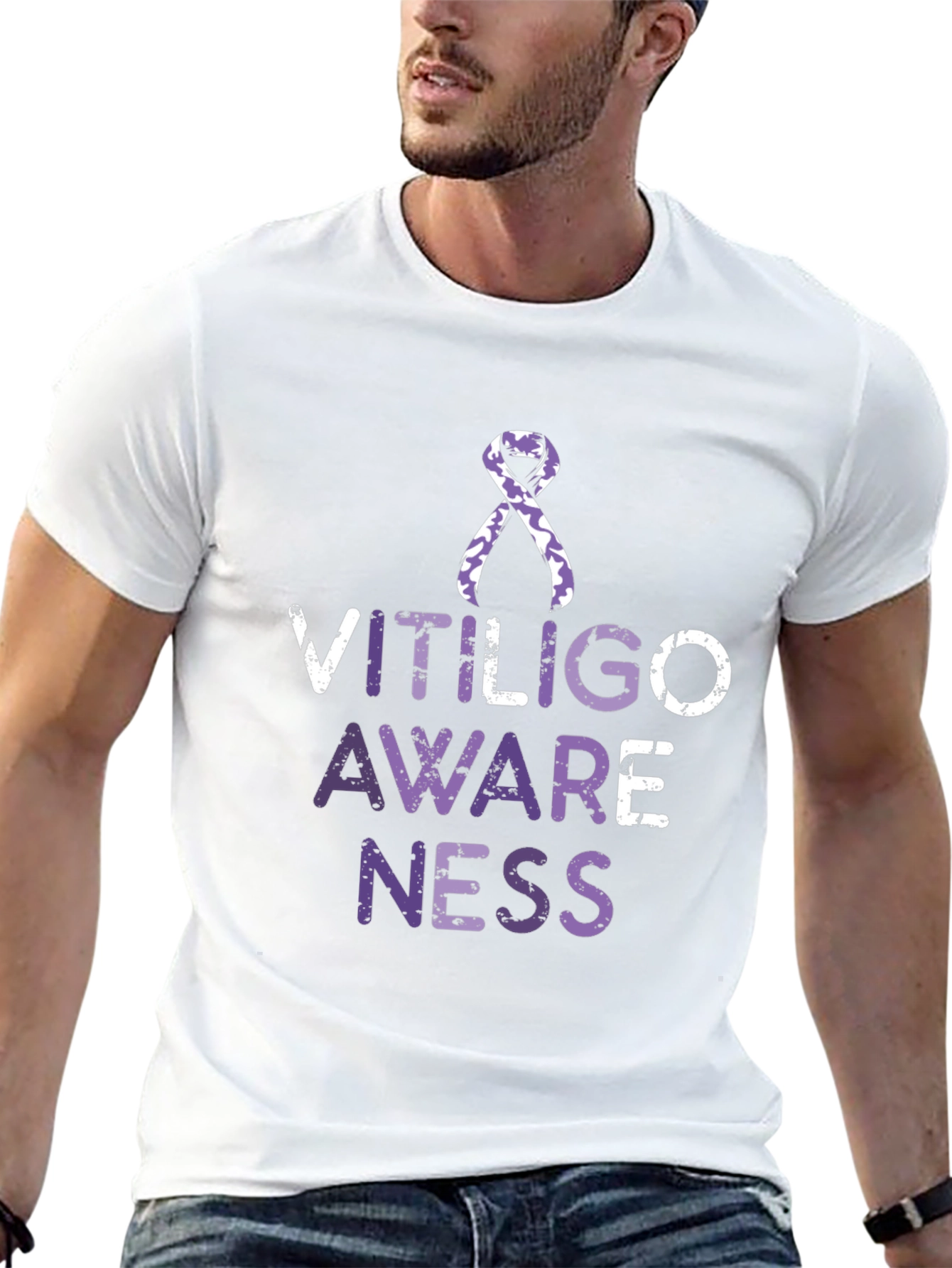 Vitiligo Awareness Ribbon T-Shirt - Show Your Support!