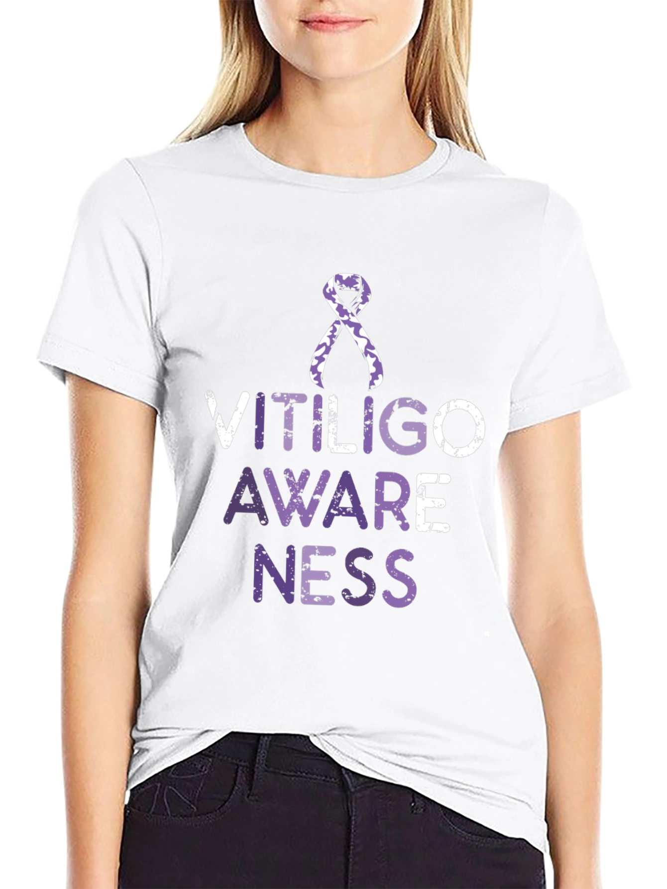 Vitiligo Awareness Ribbon T-Shirt - Show Your Support!