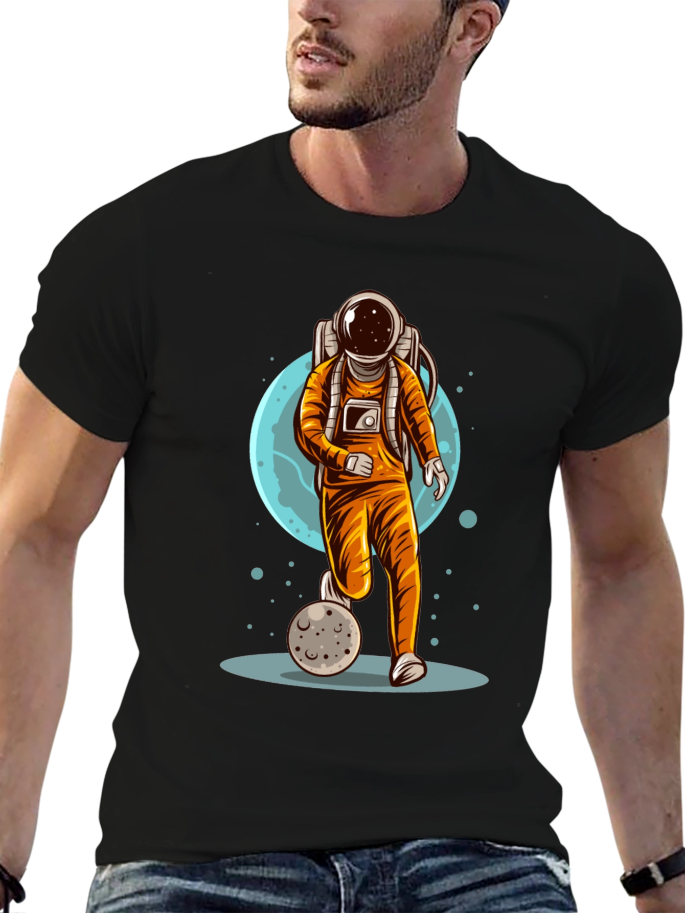 Astronaut Soccer T-Shirt - Space Graphic Tee