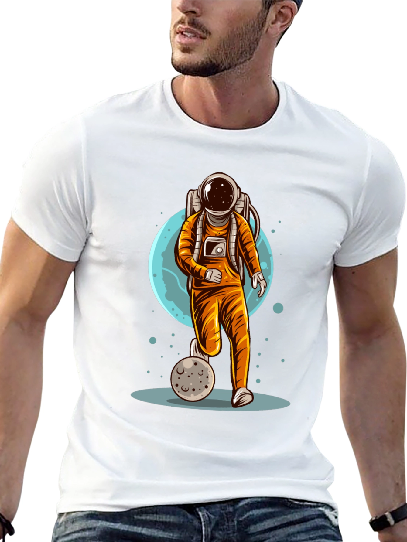 Astronaut Soccer T-Shirt - Space Graphic Tee