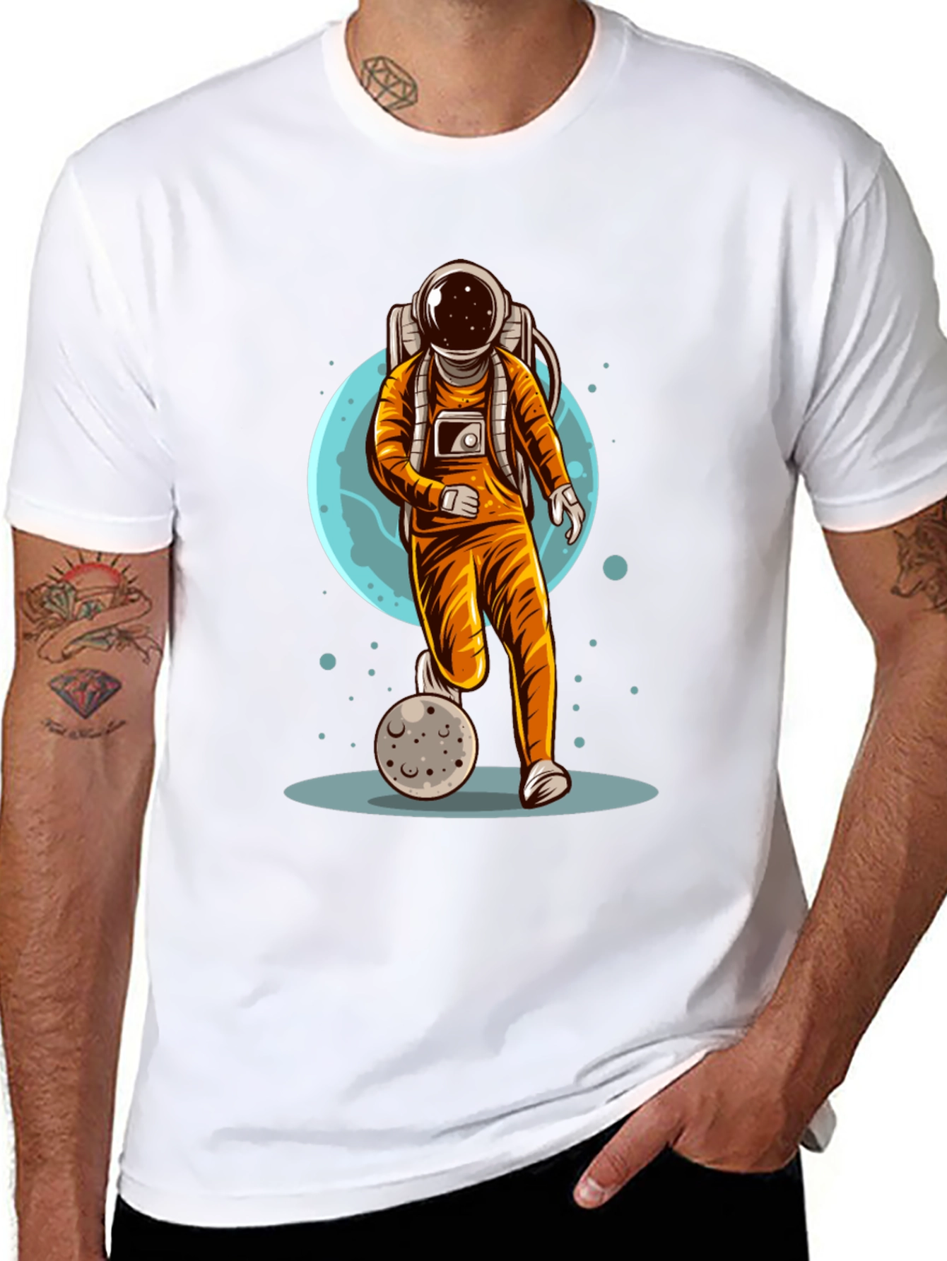Astronaut Soccer T-Shirt - Space Graphic Tee
