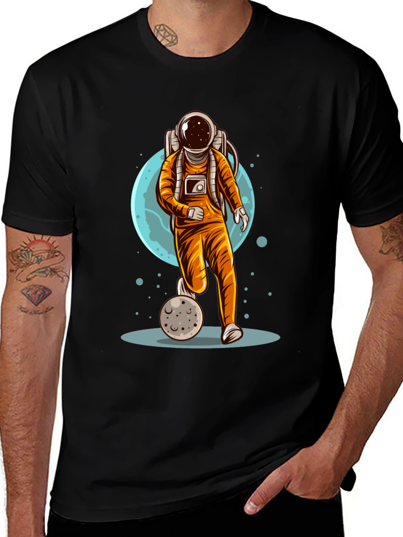 Astronaut Soccer T-Shirt - Space Graphic Tee