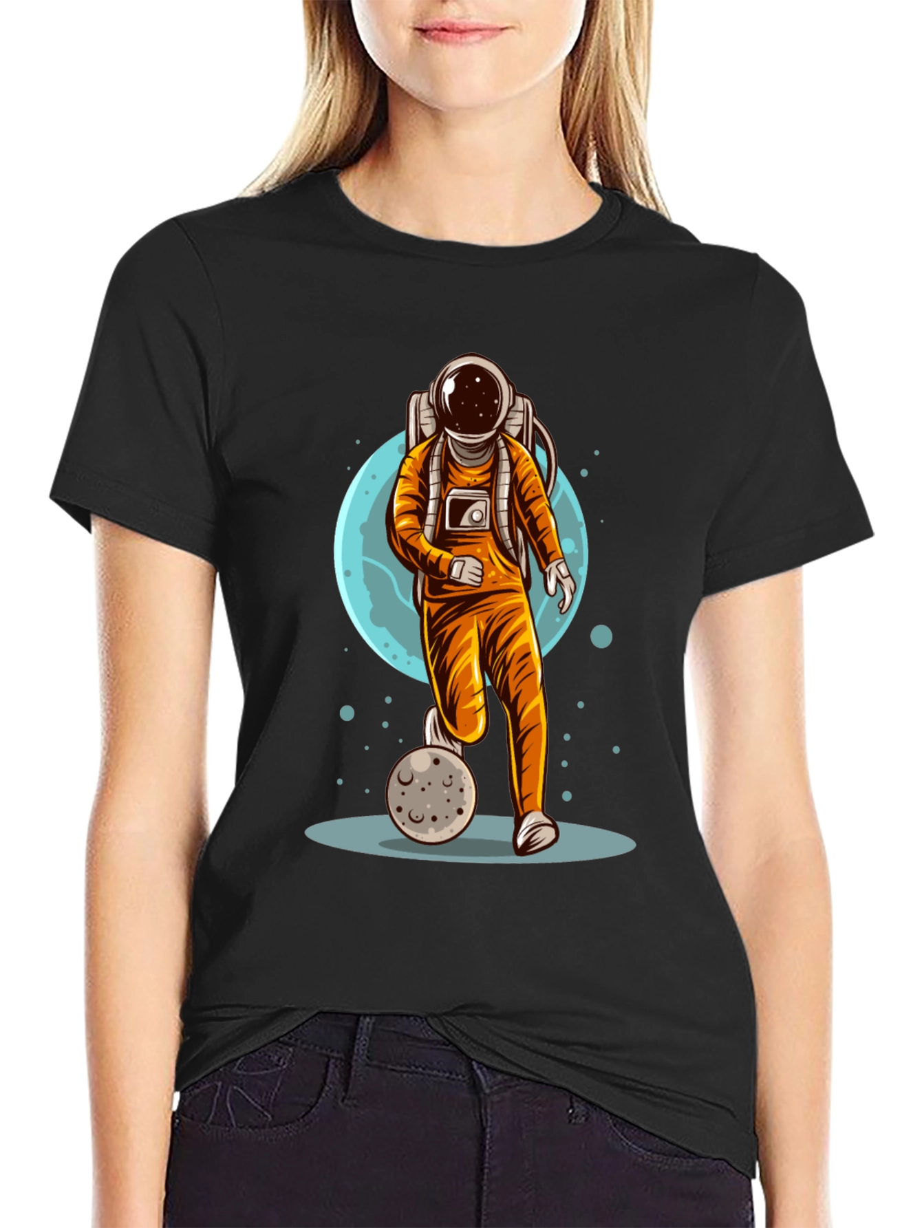 Astronaut Soccer T-Shirt - Space Graphic Tee
